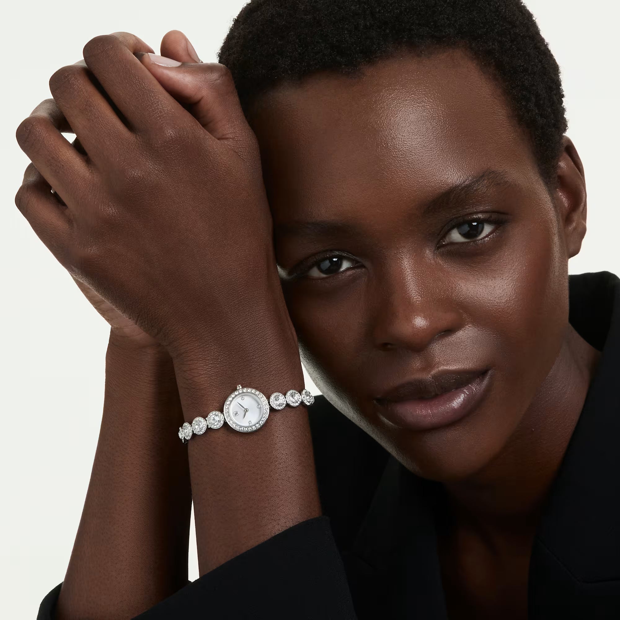 Swarovski Watch - Una Angelic - Chain Bracelet - White Dial - Silver Steel