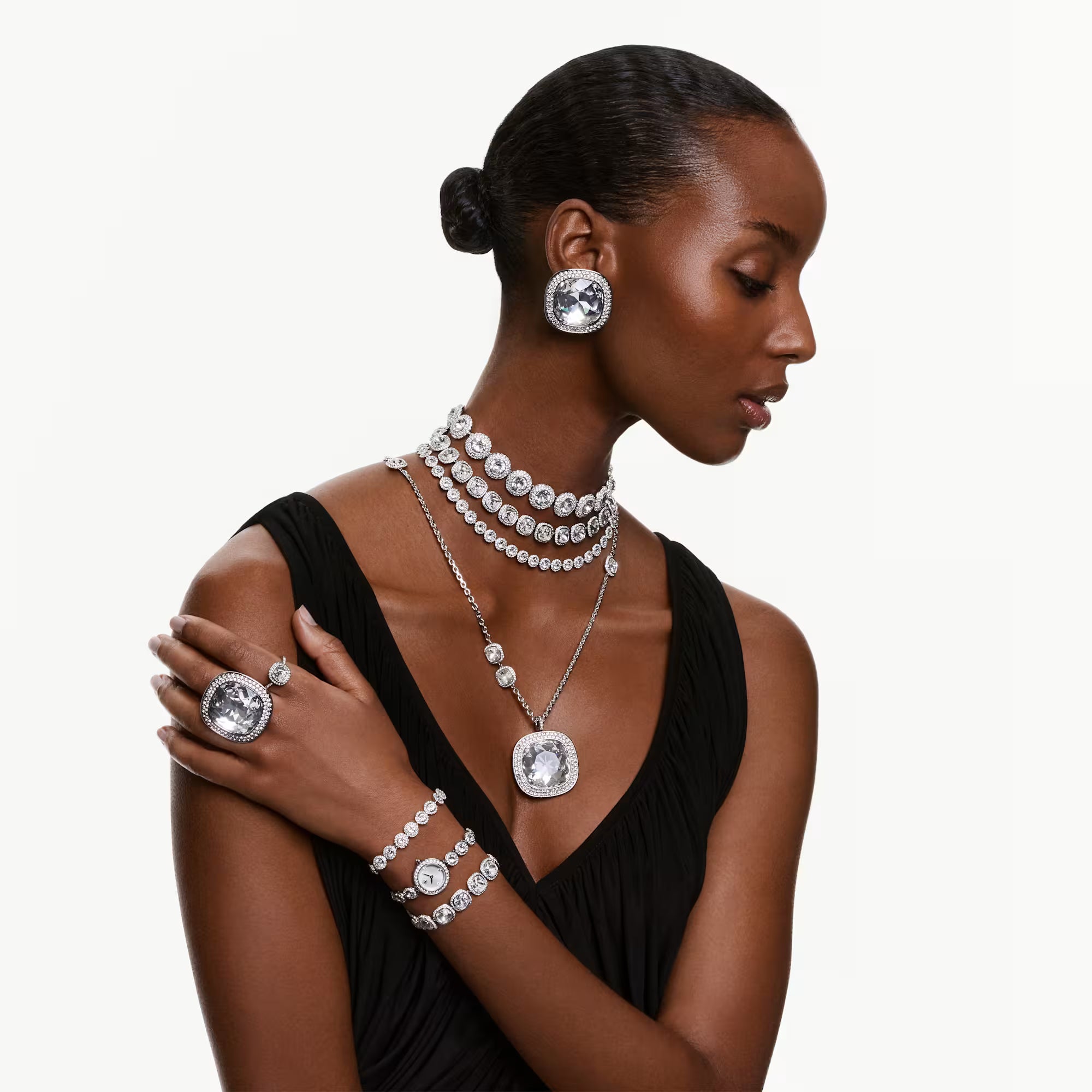 Swarovski Watch - Una Angelic - Chain Bracelet - White Dial - Silver Steel