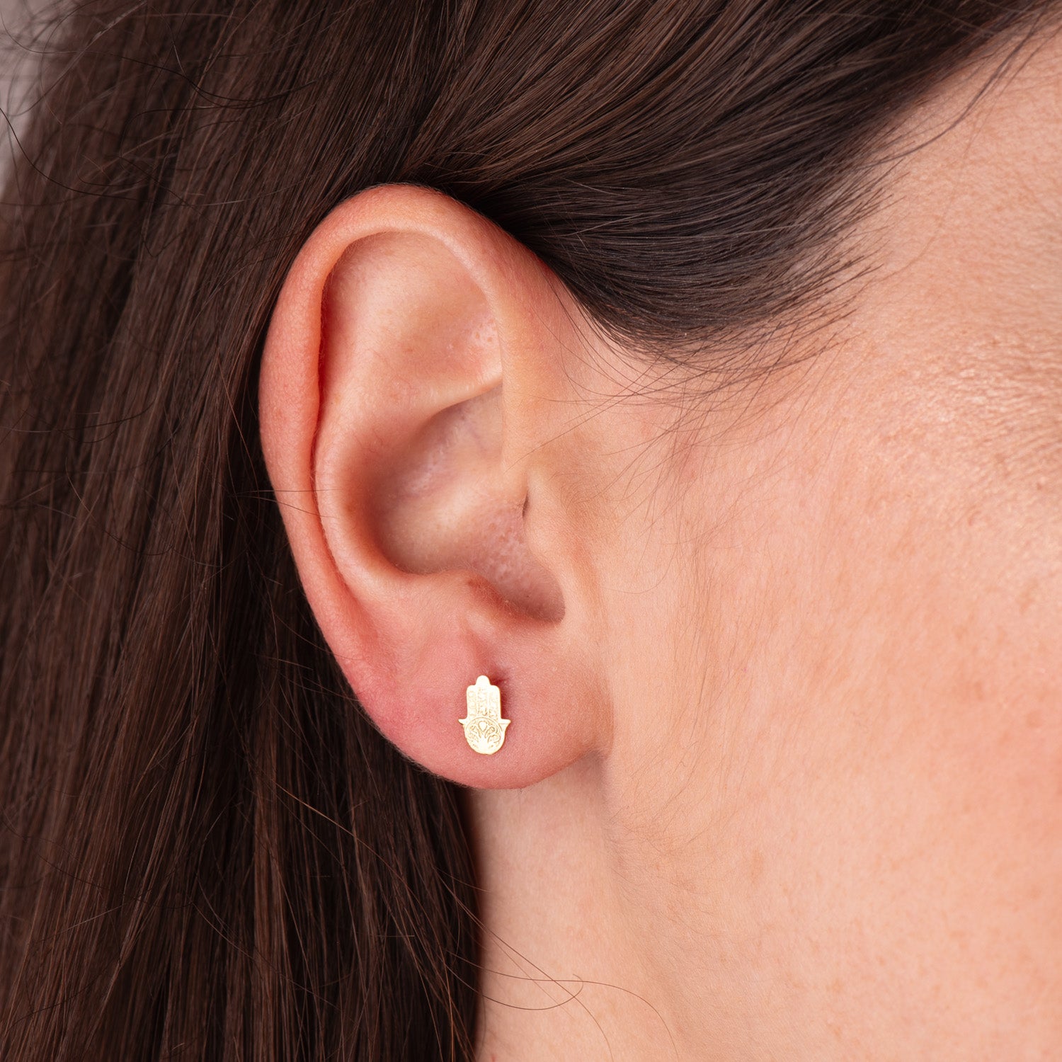 Hånd af Fatima Øreringe 18K 7 X 5 mm Butterfly Klap
