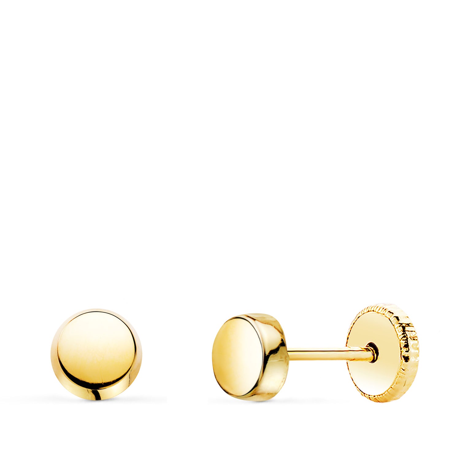 Boucles d'oreilles Or Jaune 18K Ronde Brillant 4,5 mm Fermoir a Vis