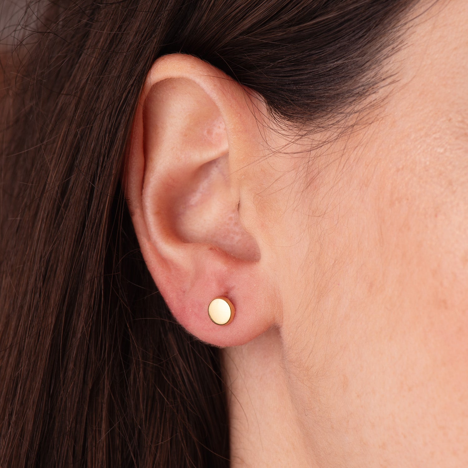 Boucles d'oreilles Rondes Brillantes Or Jaune 18K 5,5 mm Fermoir a Vis