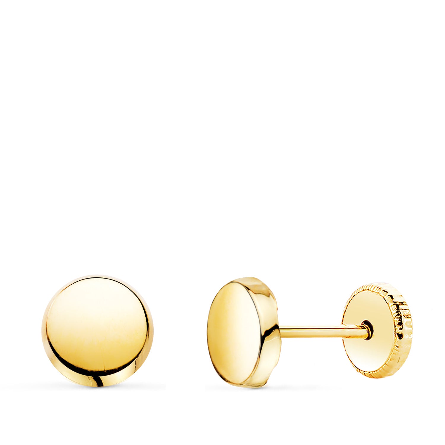Boucles d'oreilles Rondes Brillantes Or Jaune 18K 5,5 mm Fermoir a Vis