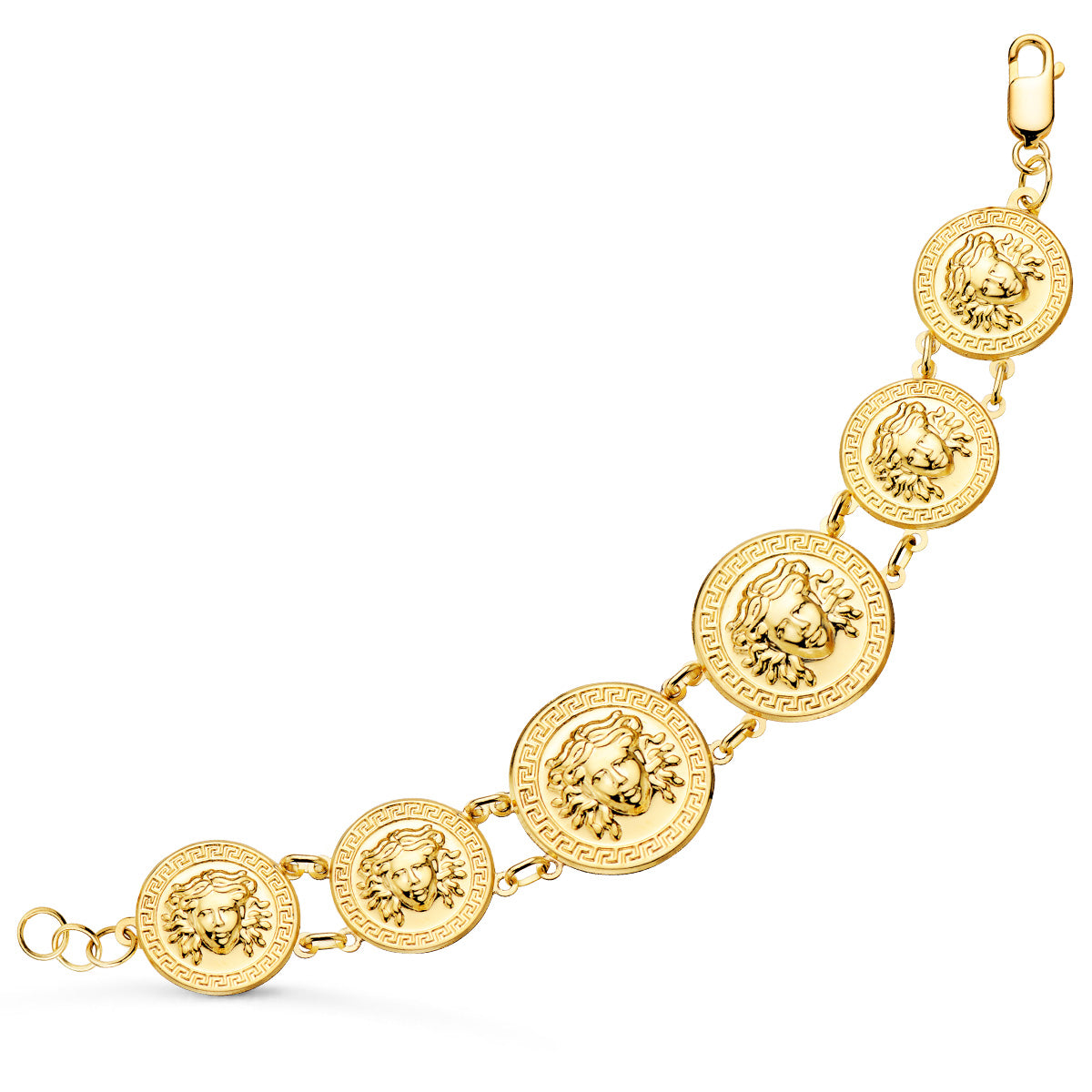 Pulseira Medusa em Ouro Amarelo 18K 25 e 20 mm Comprimento 20,5 cm