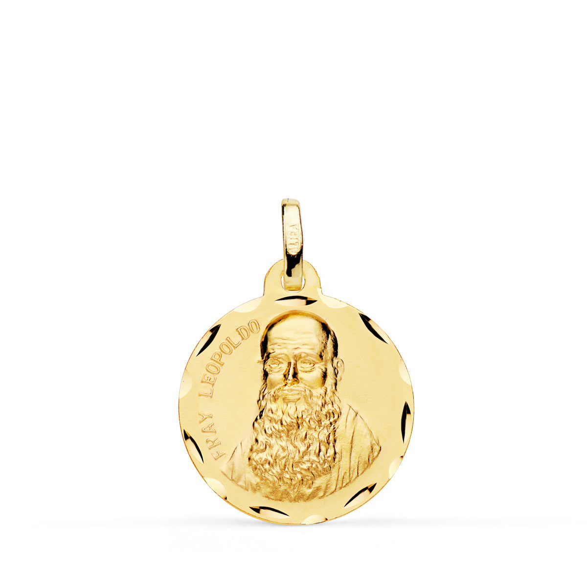 18K geelgouden medaille Broeder Leopoldo gefacetteerd 18 M