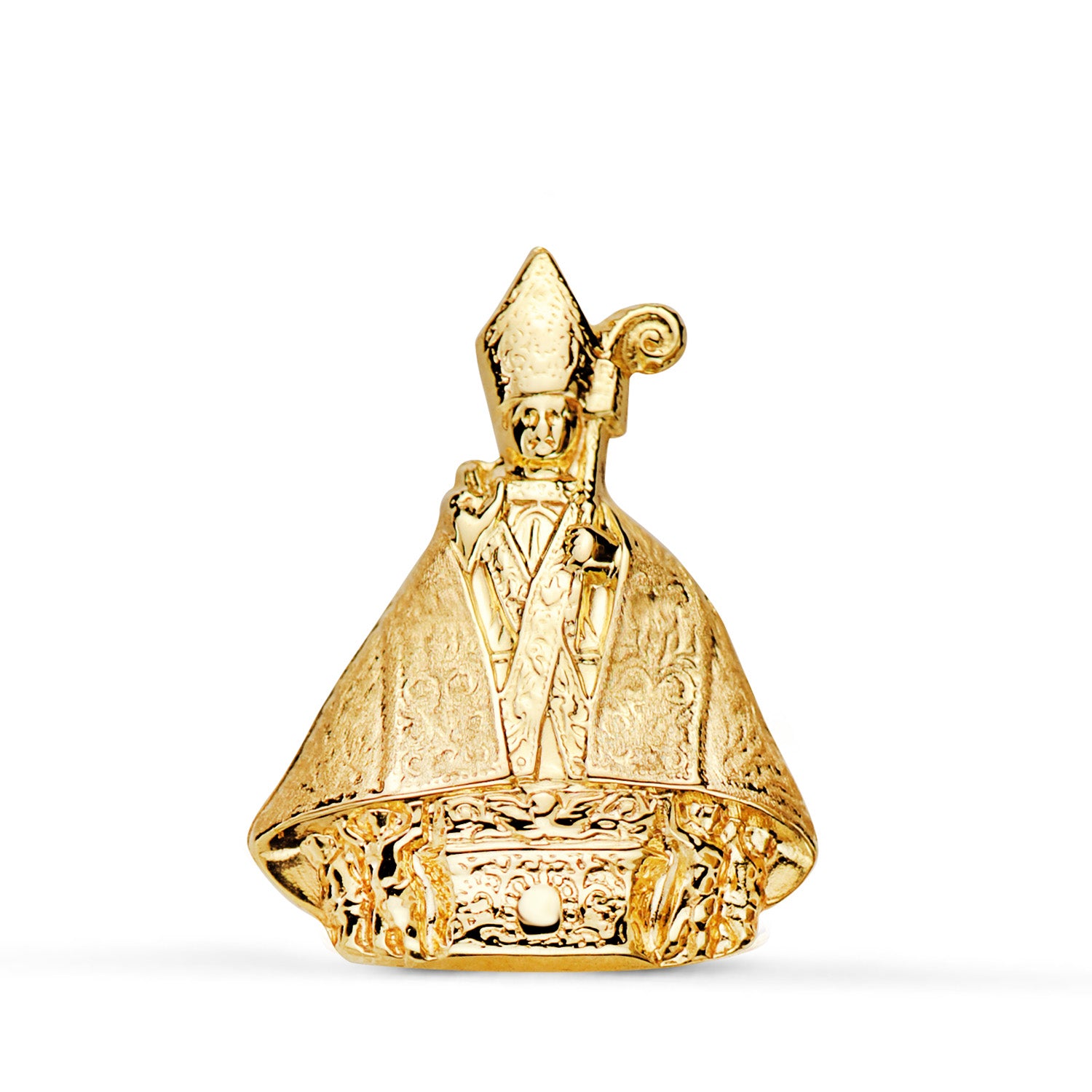 18K Médaille Saint Firmin 18 mm en Or Jaune. 22X16 mm