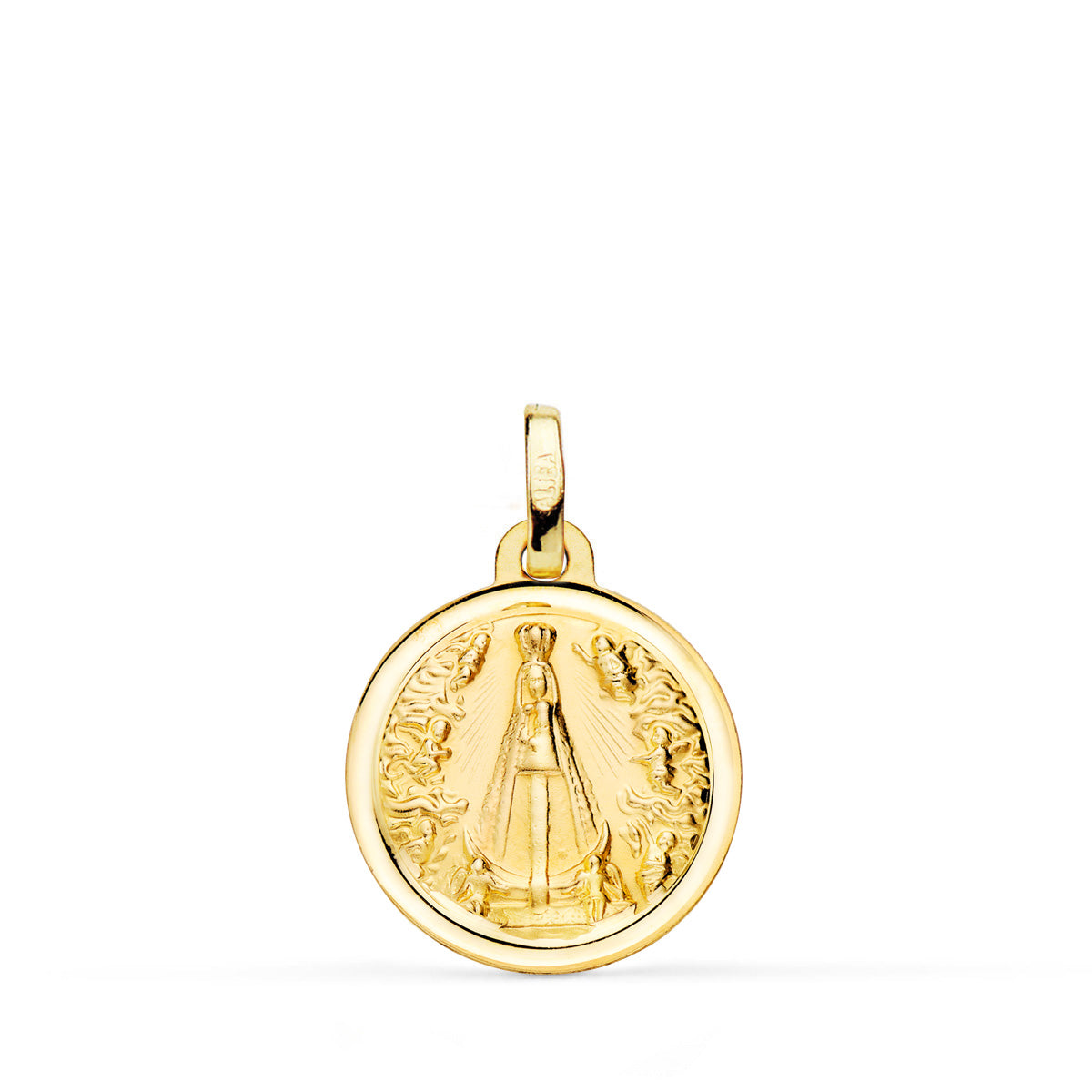 18K Médaille en Or Jaune Notre Dame Begoña 16 mm