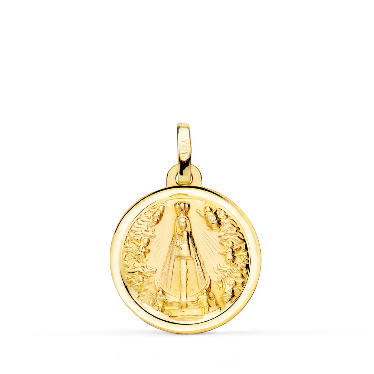 18K Médaille en Or Jaune Notre Dame Begoña 18 mm