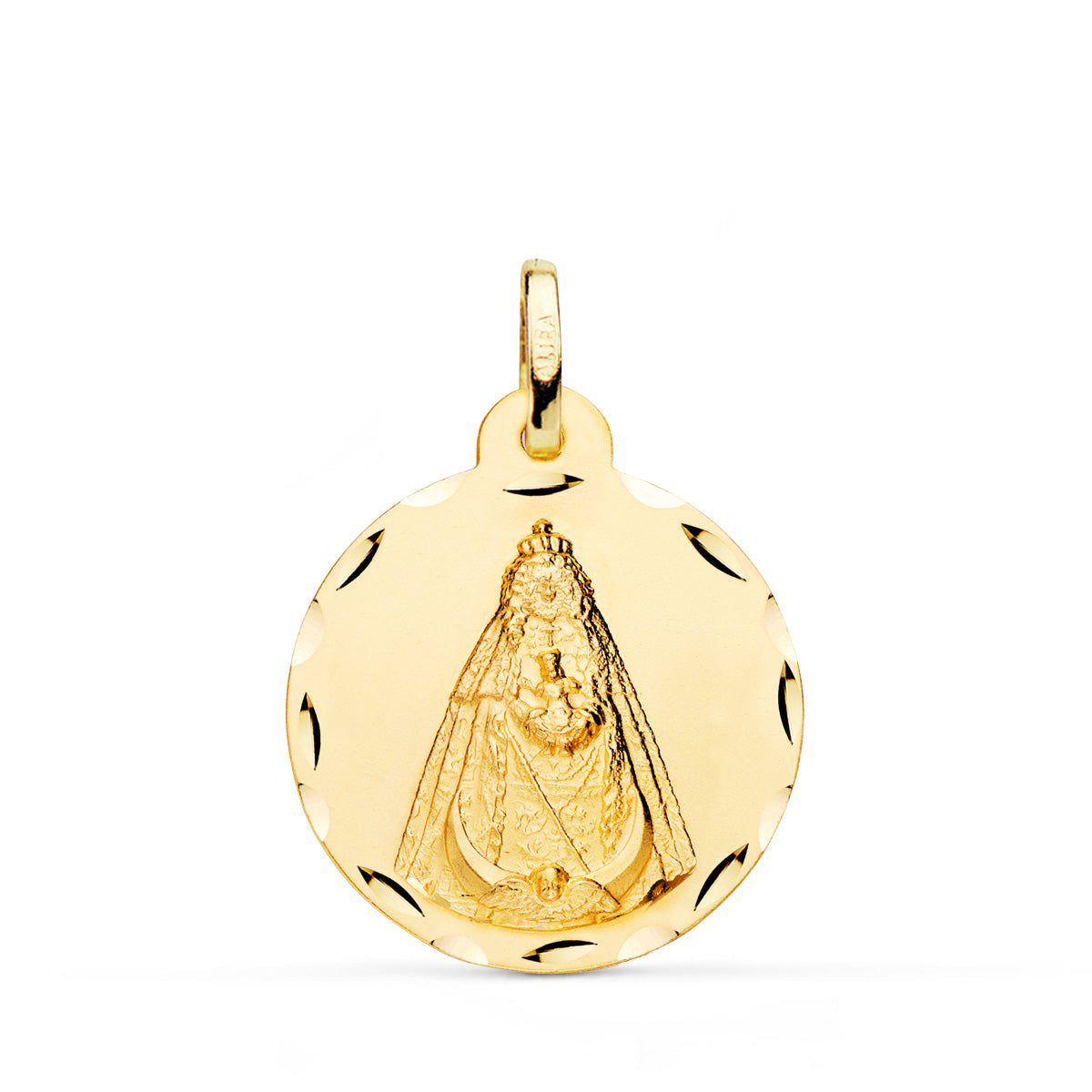 18K sort Madonna-medalje 22 mm