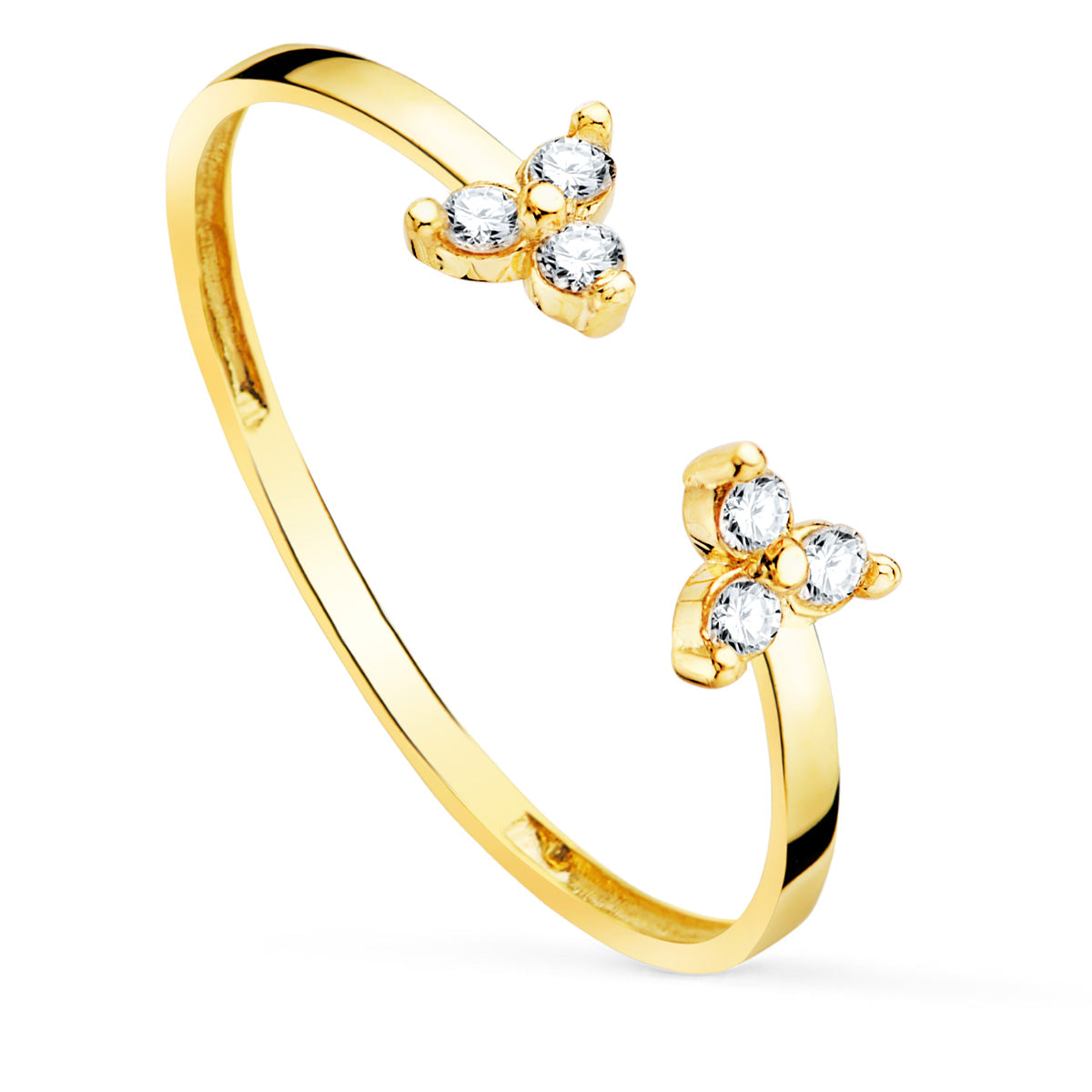 18K geelgouden open ring en diamanten 0,09 CT 1,10 MM