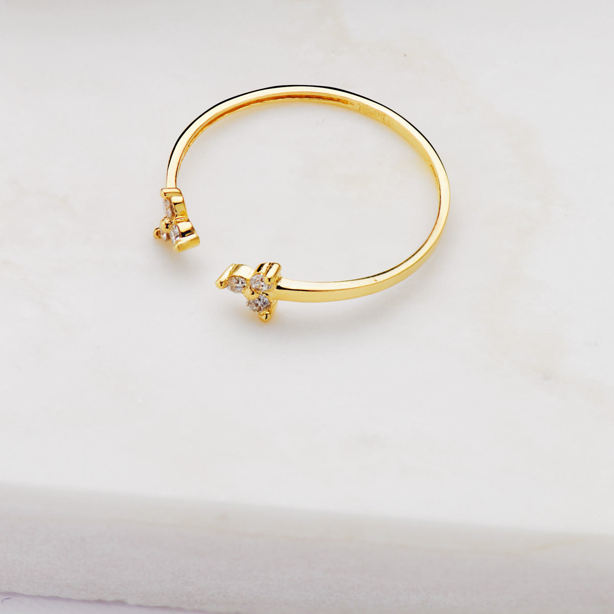 18K geelgouden open ring en diamanten 0,09 CT 1,10 MM