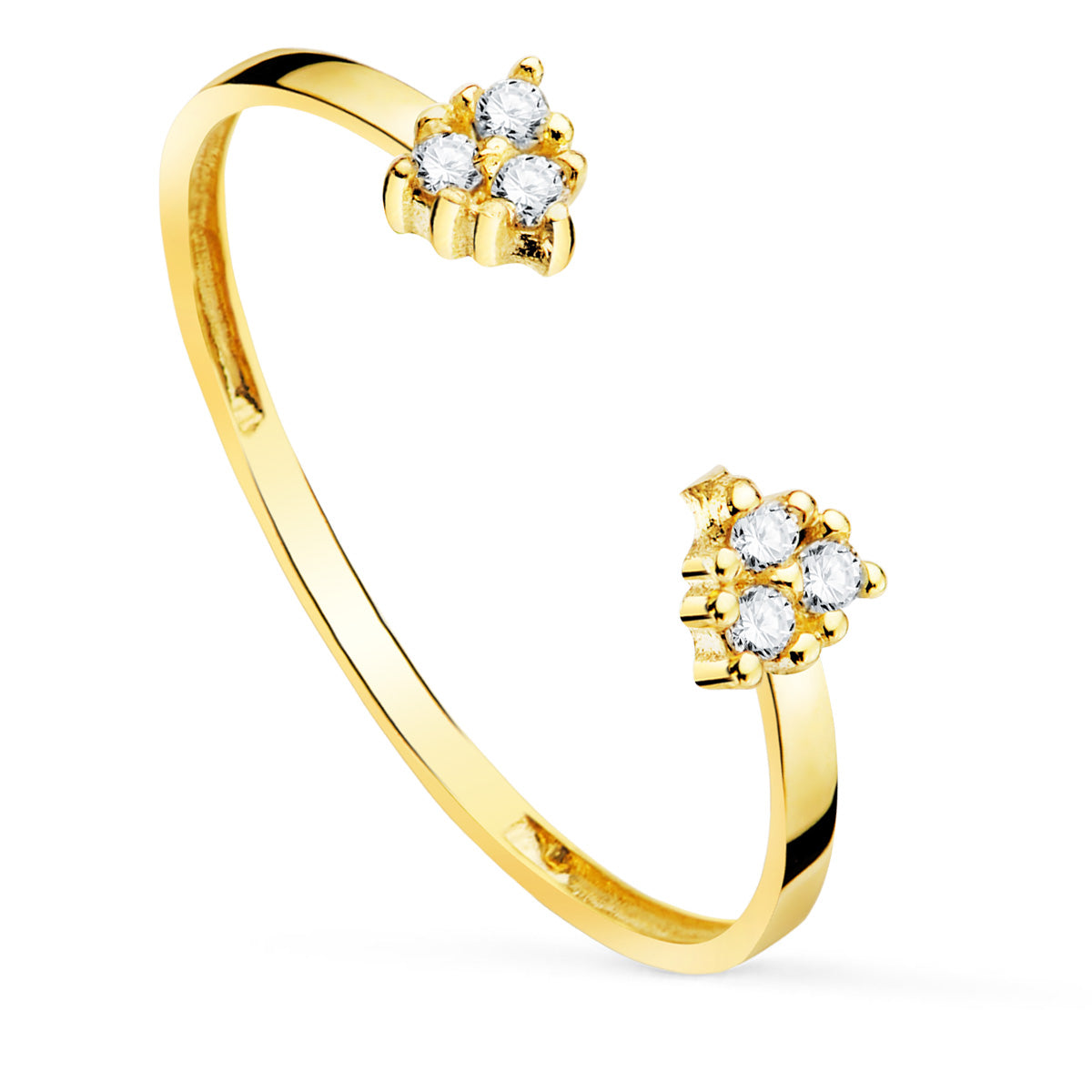 18K gul guld åben ring & diamanter 0,0480CT 1,10MM