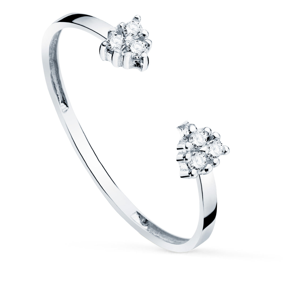 18K vitguld öppen ring & diamanter 0,0480CT 1,10MM