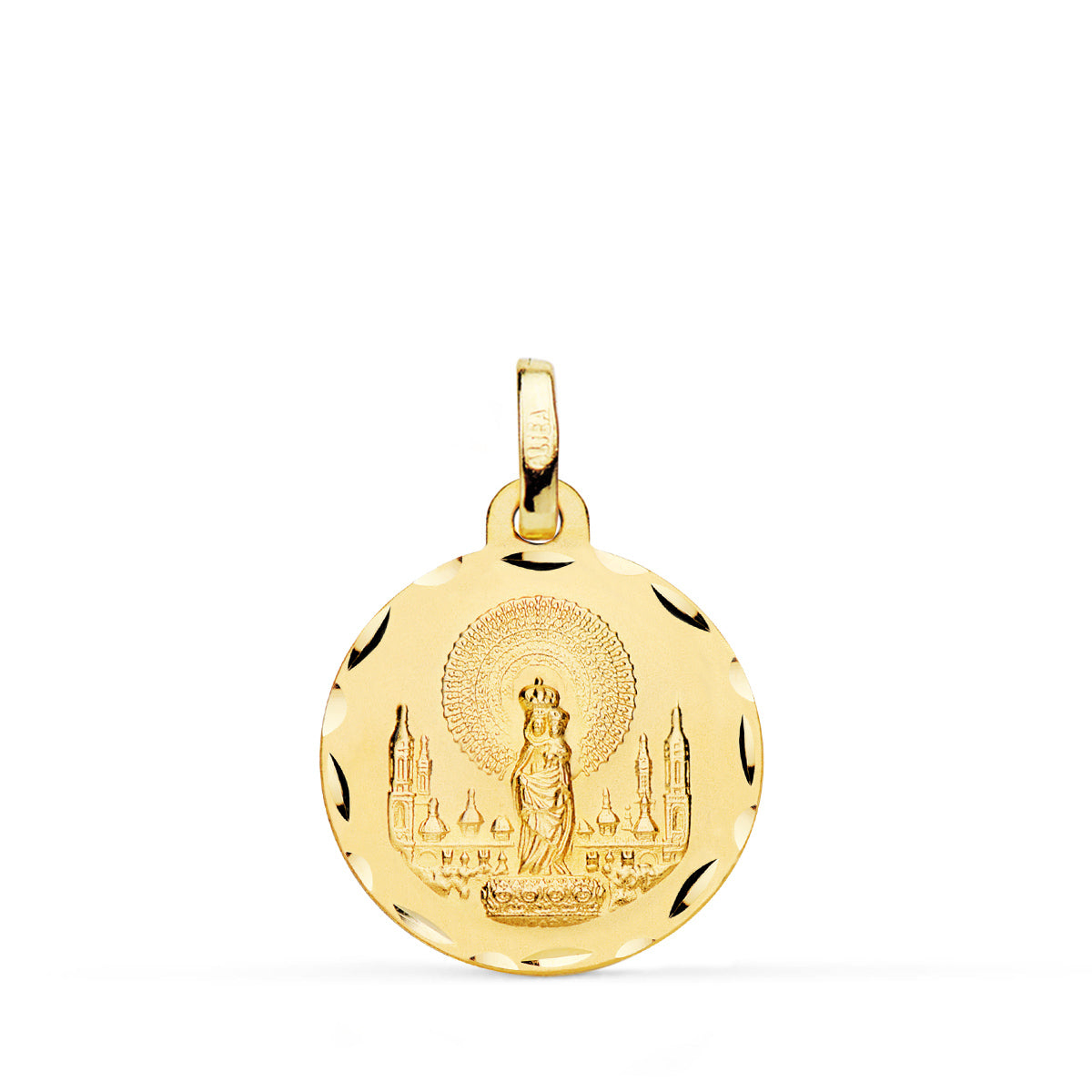 18K Médaille Vierge du Pilar 18 mm