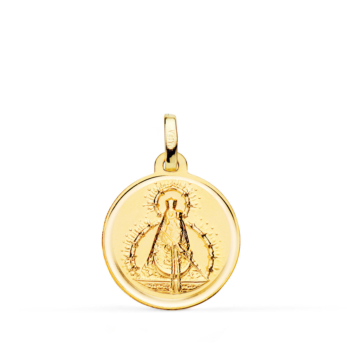 18K Guld Medalj Virgin Cabeza 18 mm