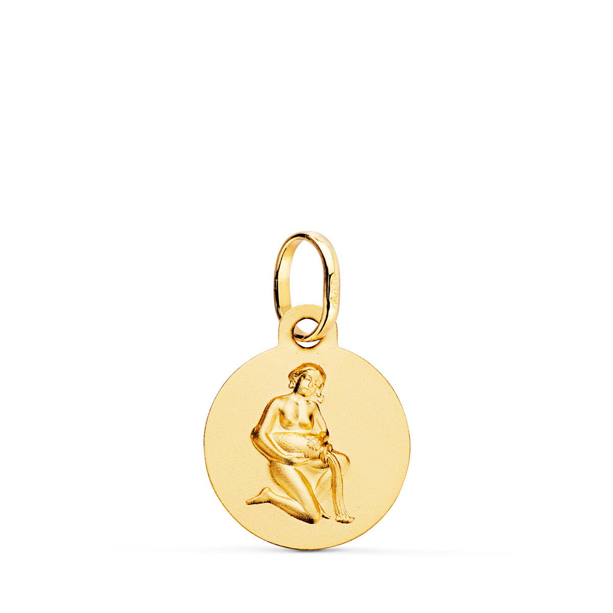 18K Médaille Horoscope Verseau Mate 13 mm