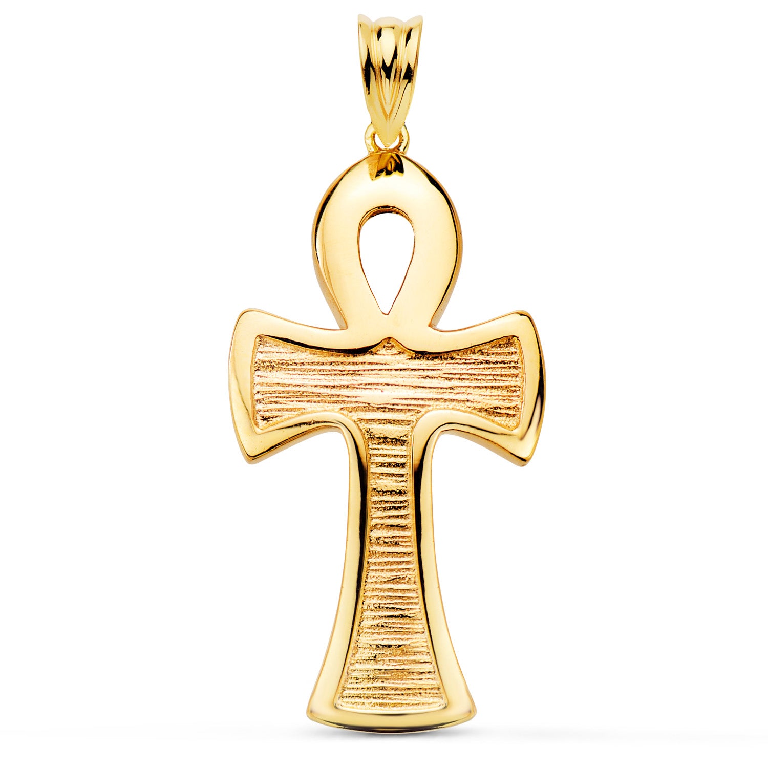 Croix Égyptienne 18K Or Jaune Brillant 34 X 18 mm