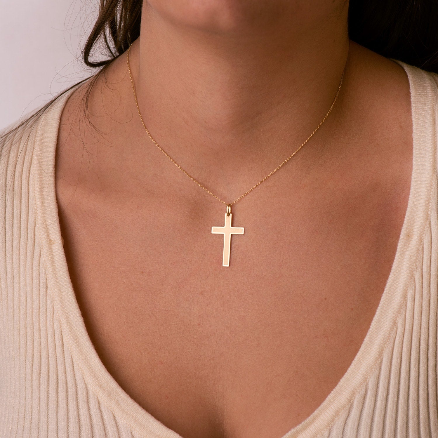 18K Pendentif Croix 29X20 mm