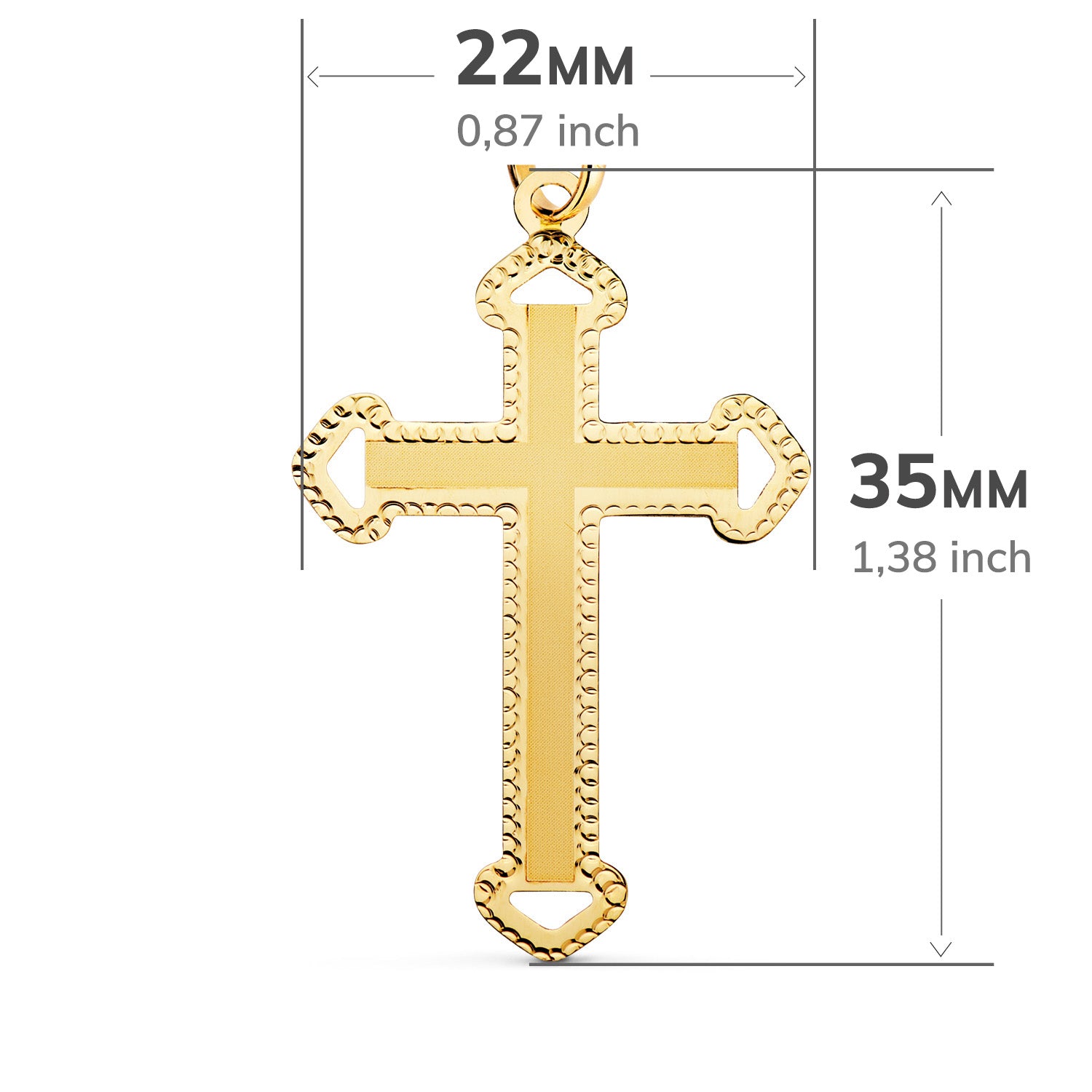 18K Faceted Çapraz Sarkıt 35X22MM