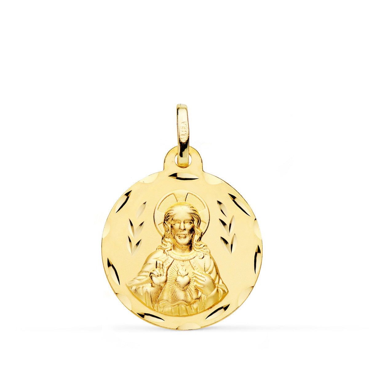 Coeur Scapular de Jésus et Vierge du Carmen Scapulaire Or Jaune 18K 20 mm
