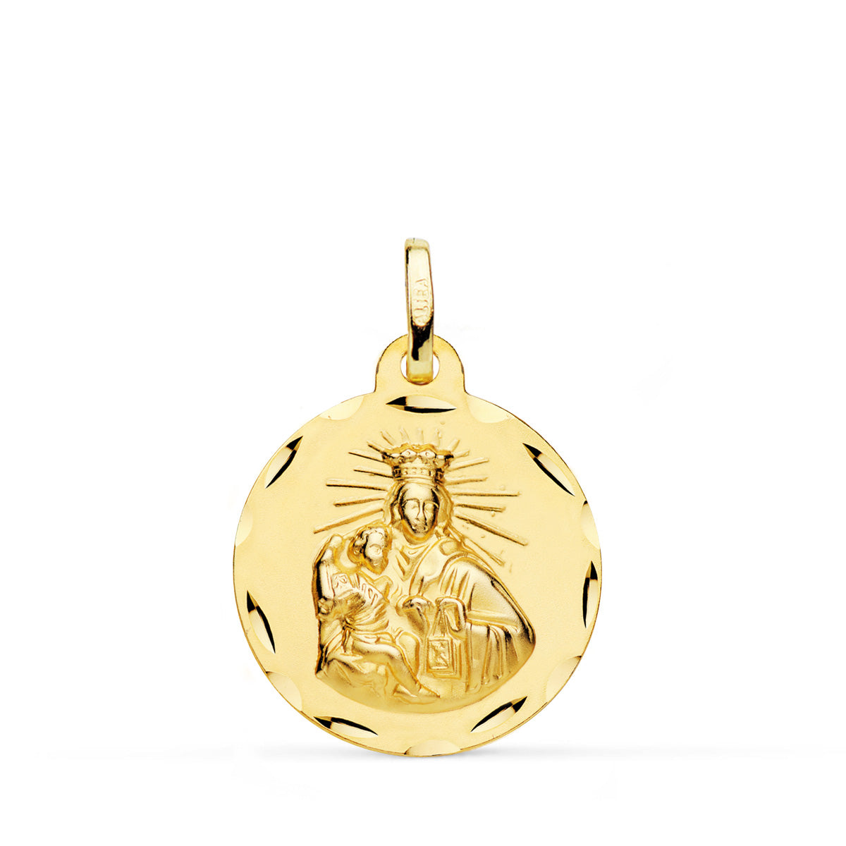 Coeur Scapular de Jésus et Vierge du Carmen Scapulaire Or Jaune 18K 20 mm