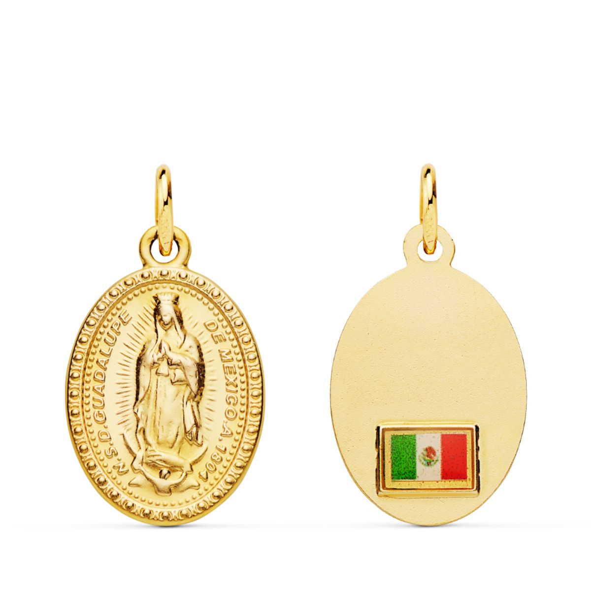 18K Guadalupe Boldogasszony-érem 18X14 mm