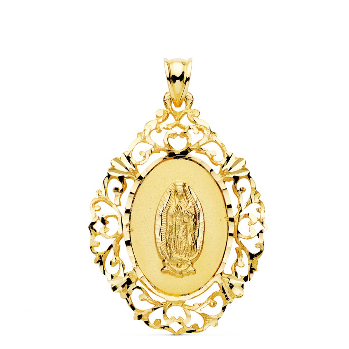 18K Guadalupe Boldogasszony-érem 36X 26 mm