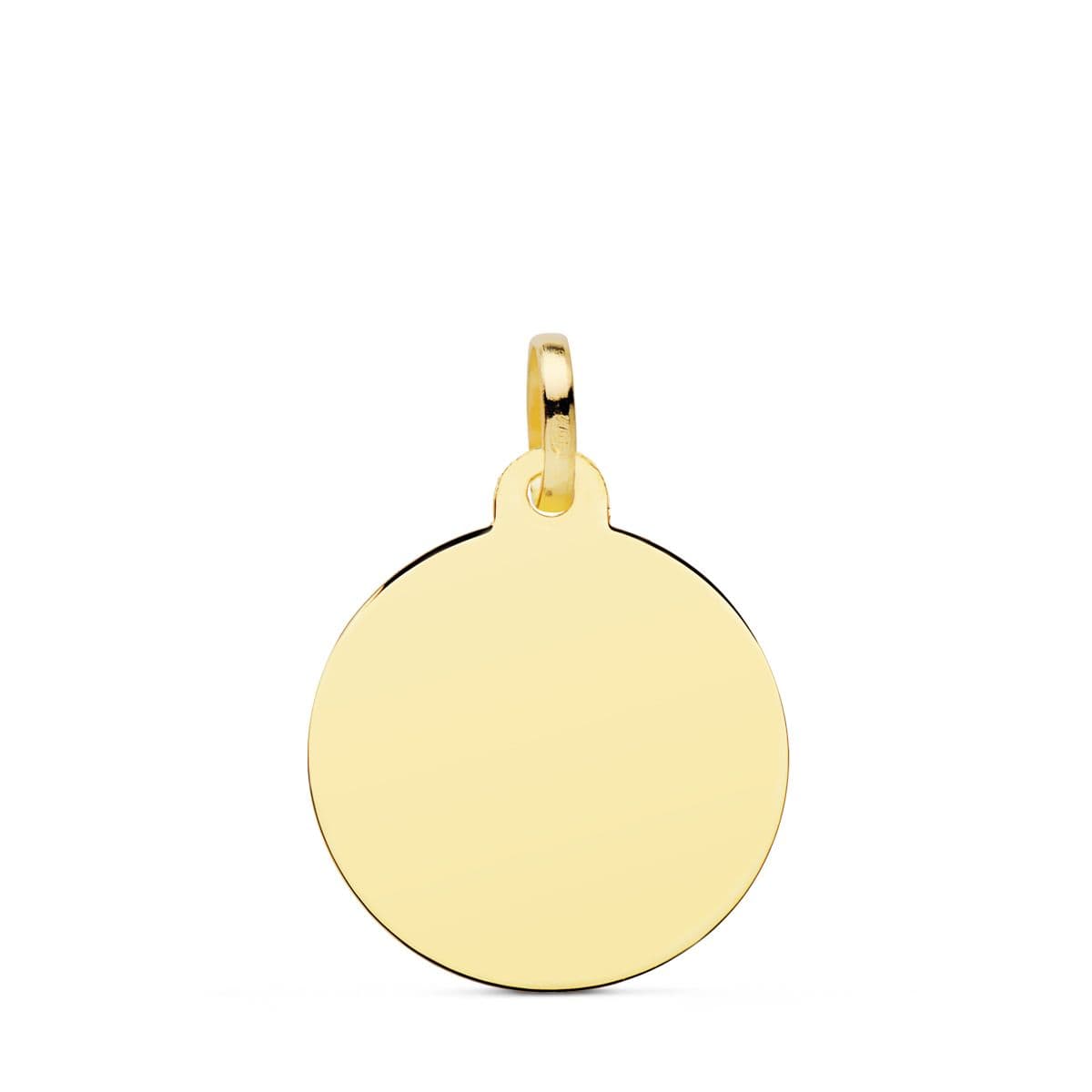 Placa Disco Oro Amarillo Liso 18K Placa 20 mm