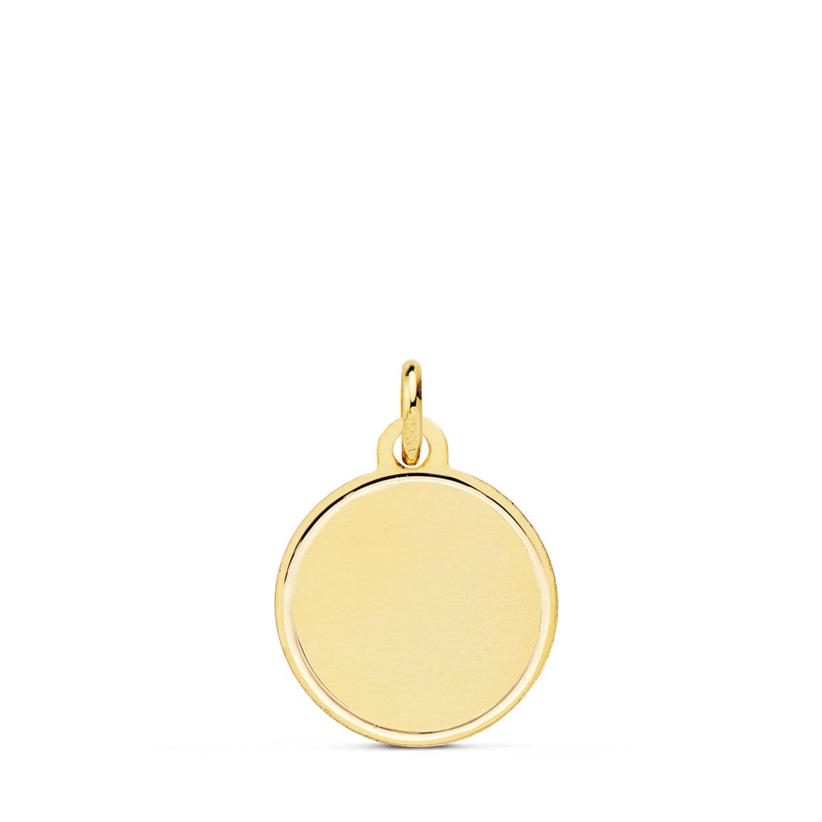 18K mat gul guld skive plade Bezel 14 mm