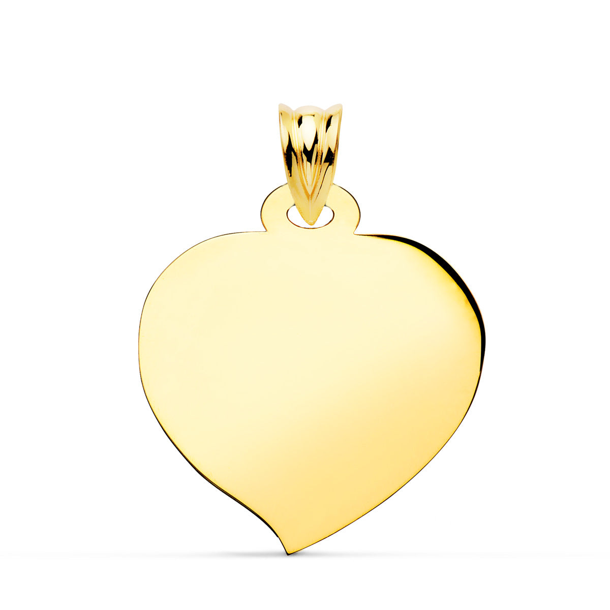 18K glat hjerteplade poleret finish 26X23MM