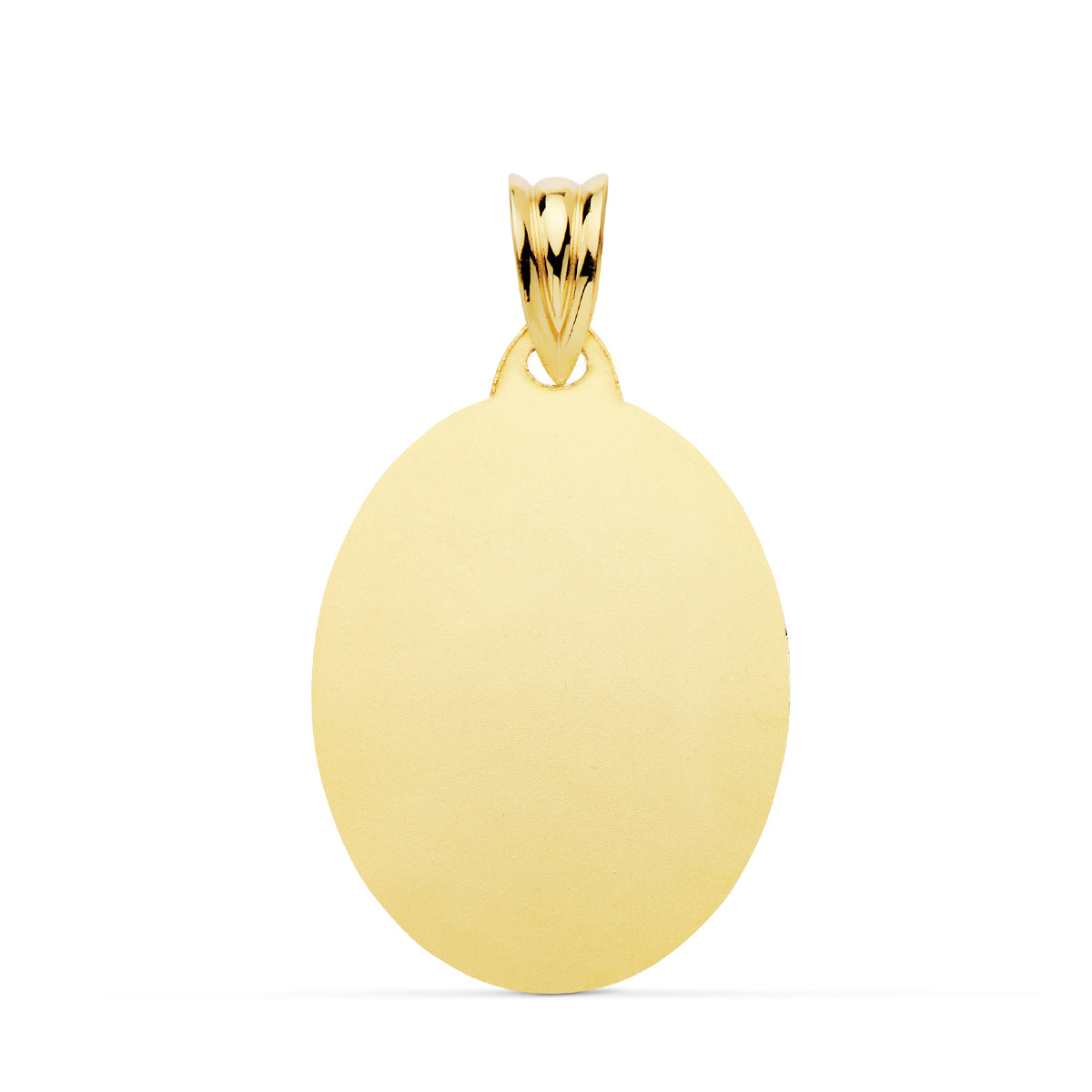 Placa Ovalada Oro Amarillo Brillante 18K 23X18 mm
