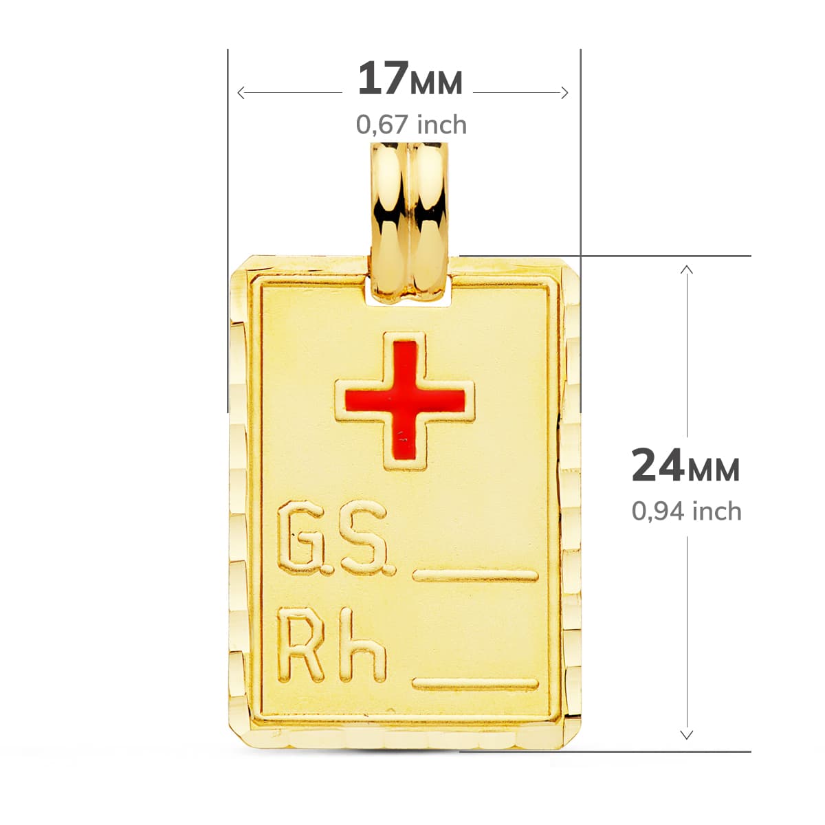 Ciondolo Placca Oro Giallo 18K 24X17 mm
