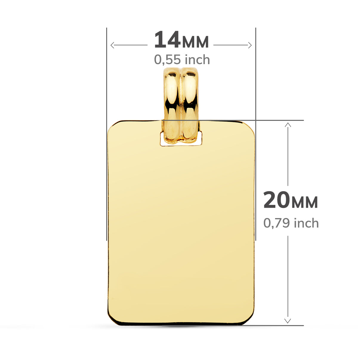 Placca Placca Oro Giallo 18K Lucido 20X14 mm