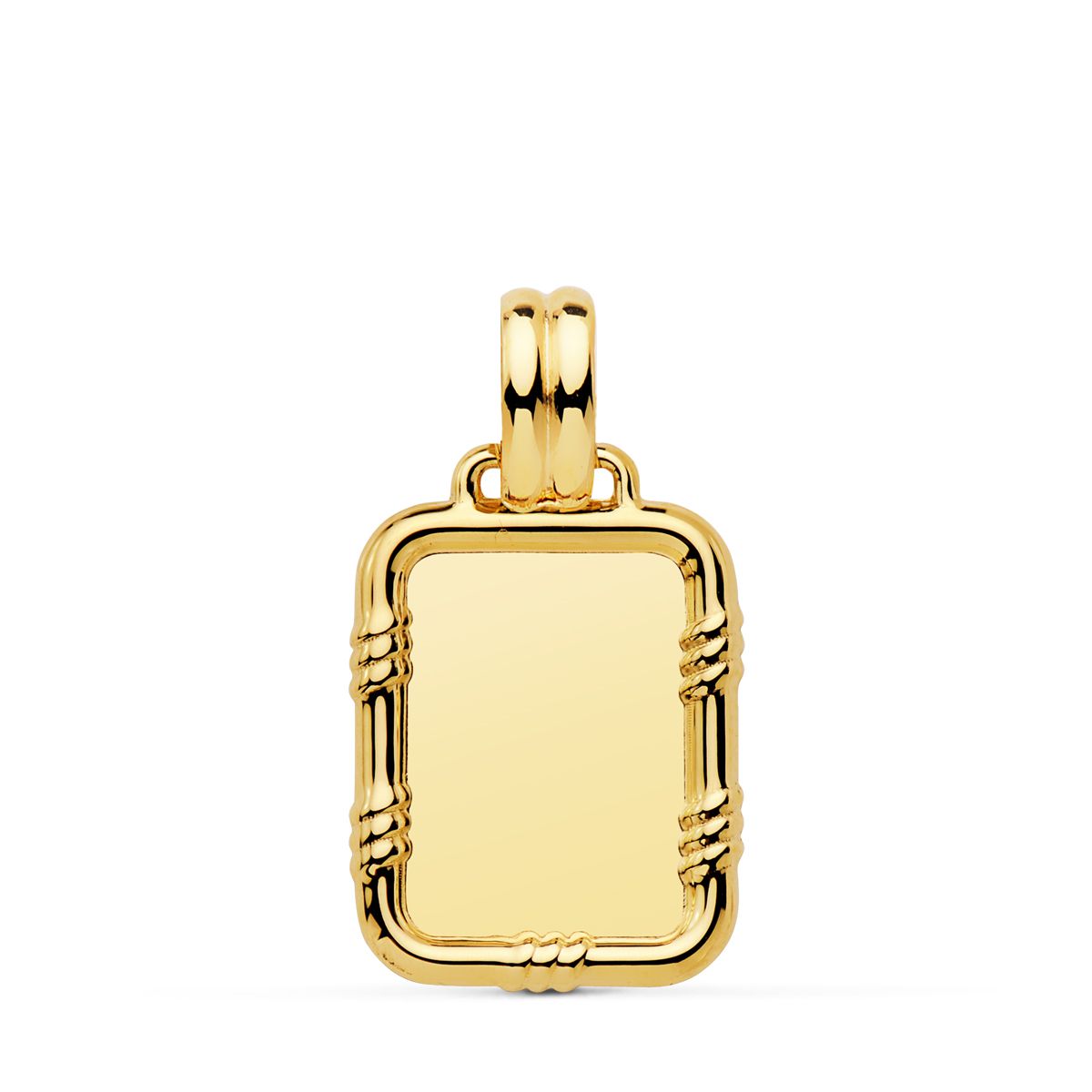 Placca Oro Giallo Brillante 18K con Bordo 19X15 mm
