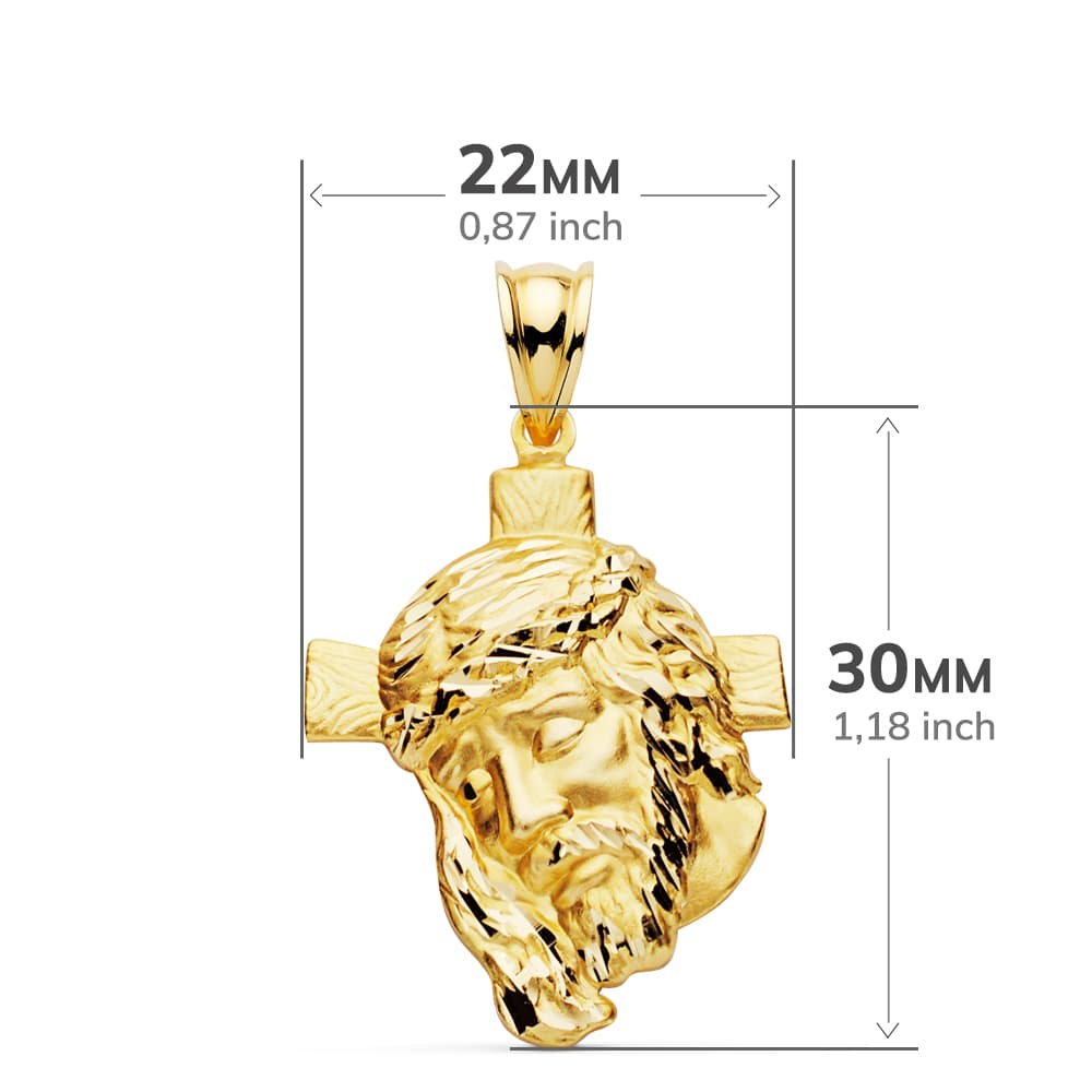 9 Ayar Sarı Altın Kolye Haç Başı 31X21 mm