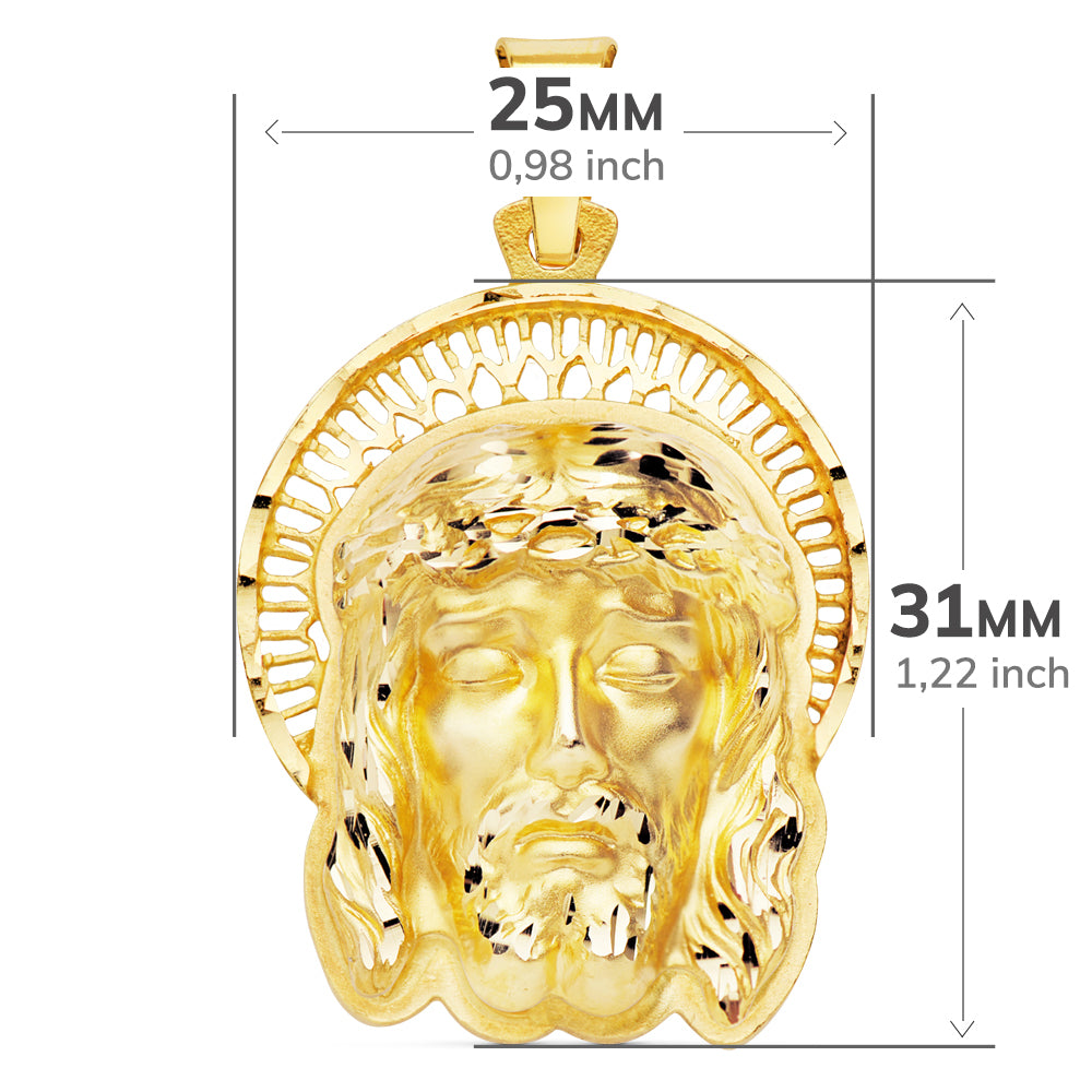 18K Halolu İsa Kolye 31X25MM