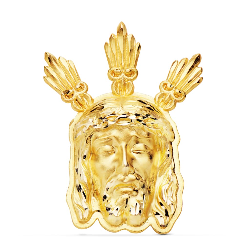18K Christ Head Pendel 39X28 mm