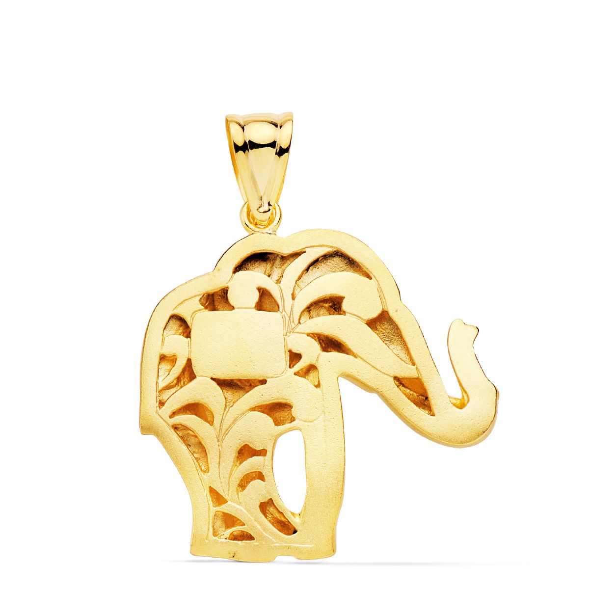 Ciondolo Silhouette Elefante in Oro Giallo 18K 32X30 mm