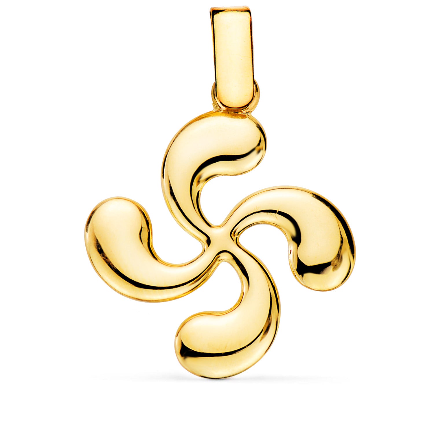 18K Pendentif Or Jaune Croix Basque Croix Basque Brillant 28 X 25 mm