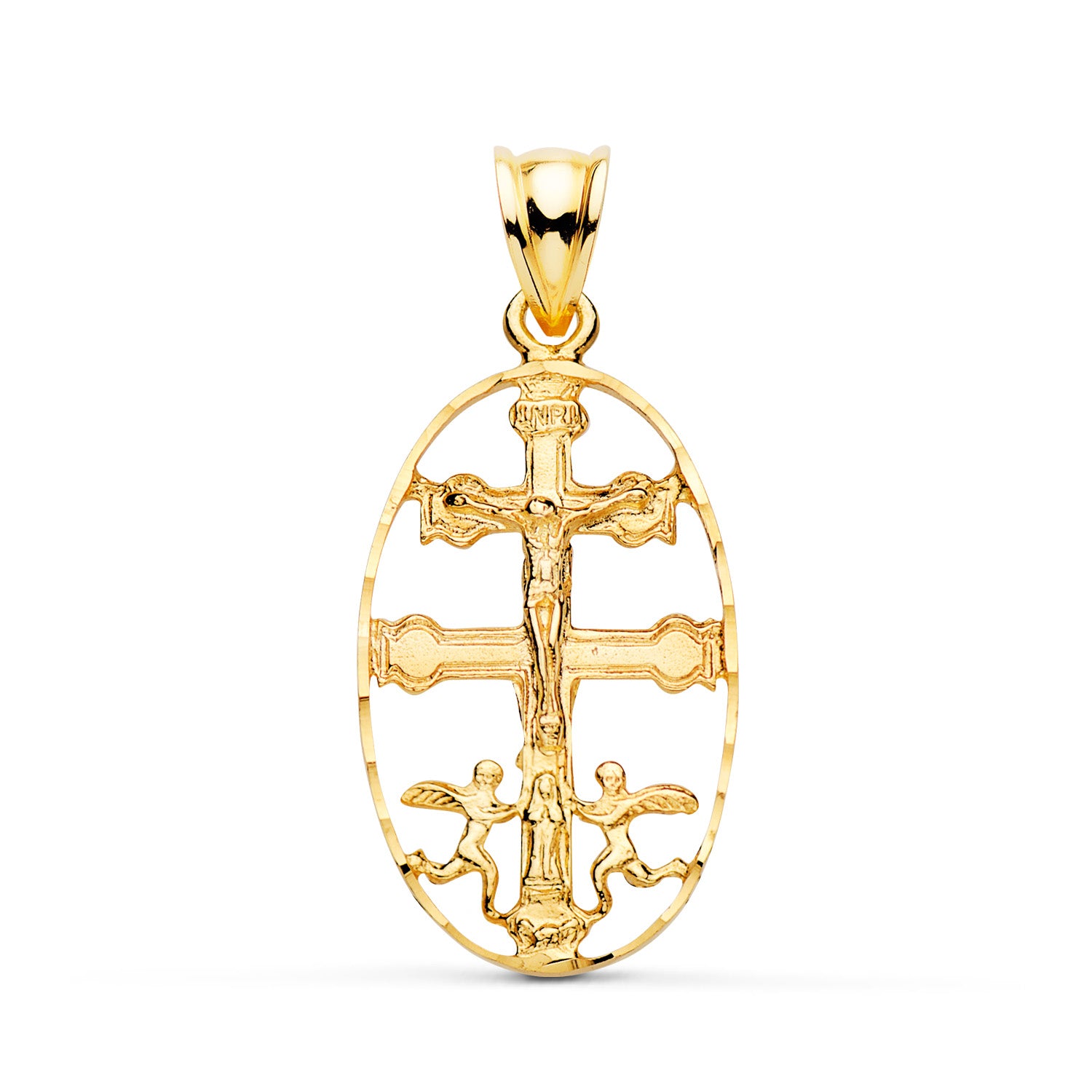 18K Caravaca Cross vedhæng. 27 X 17MM