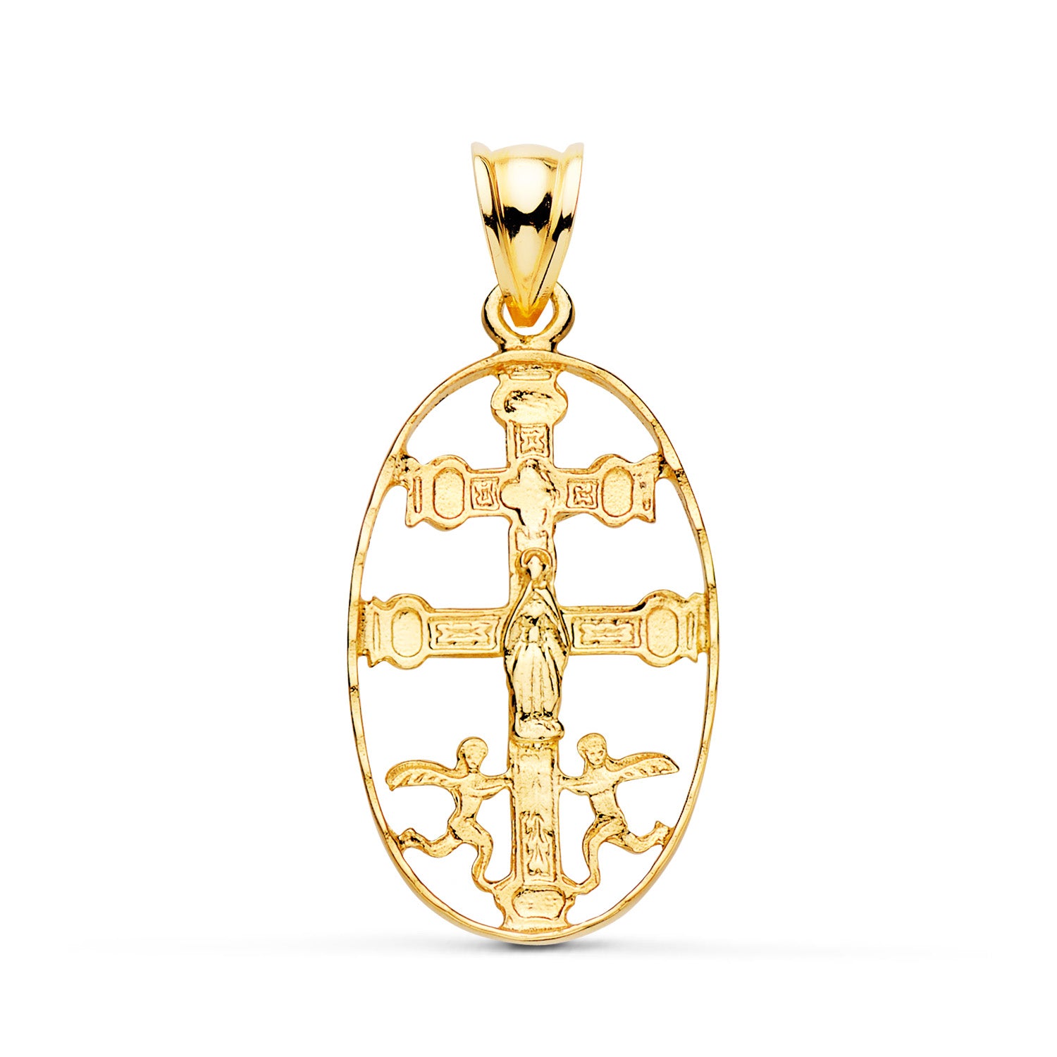 18K Caravaca Cross vedhæng. 27 X 17MM