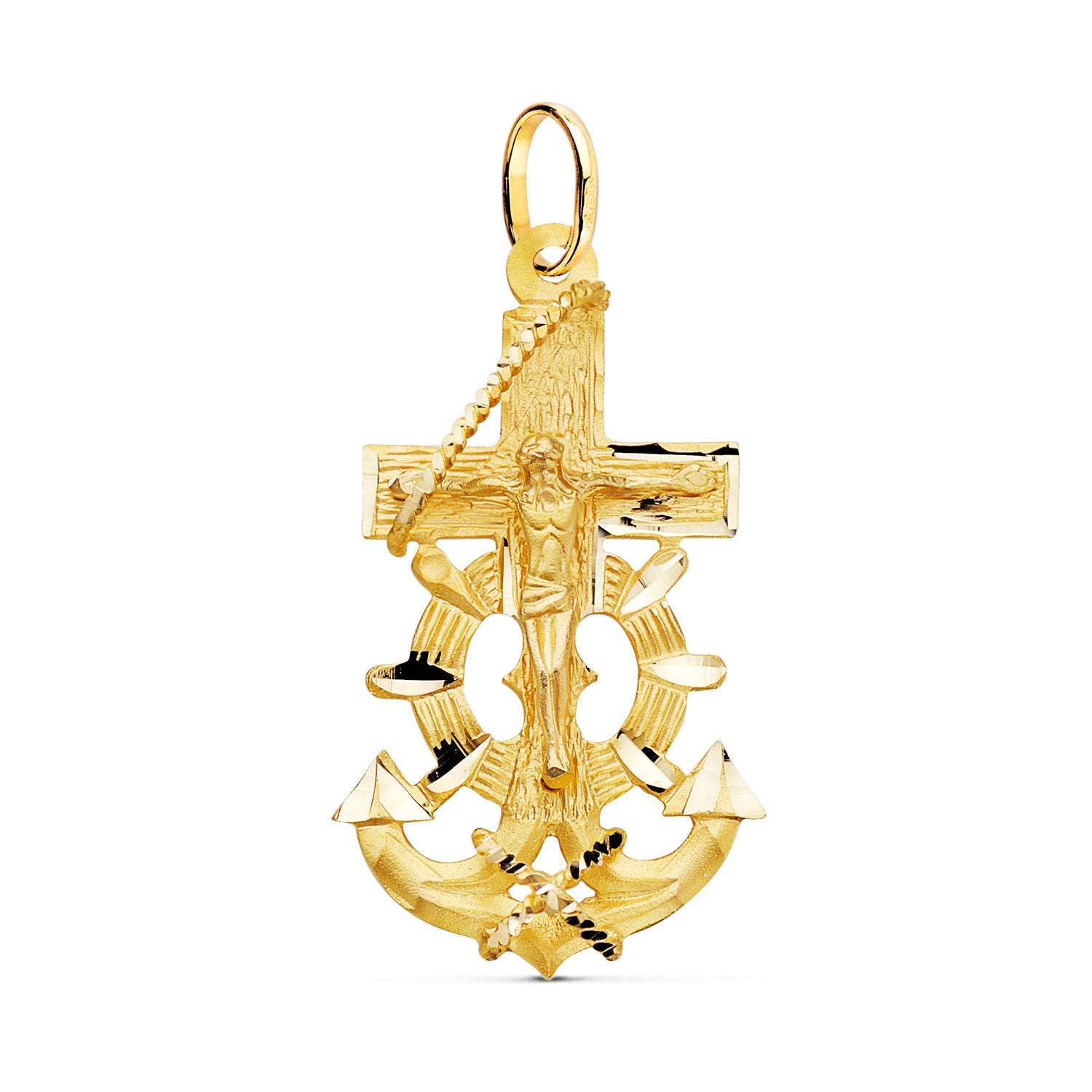 Ciondolo Croce 18K con Cristo 40X22MM