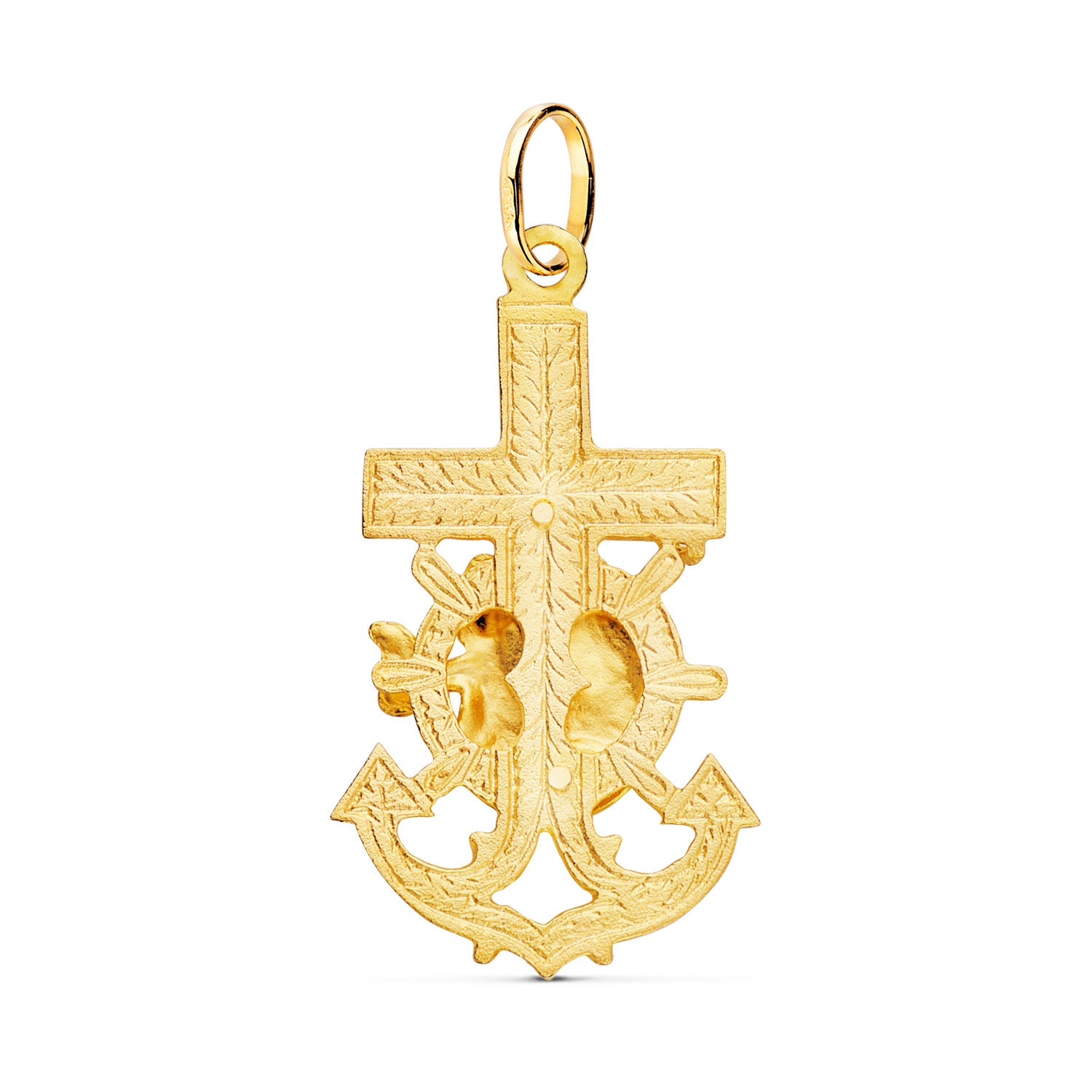 18K Mount Carmel Bakire Haç Sarkıt 40X22 mm