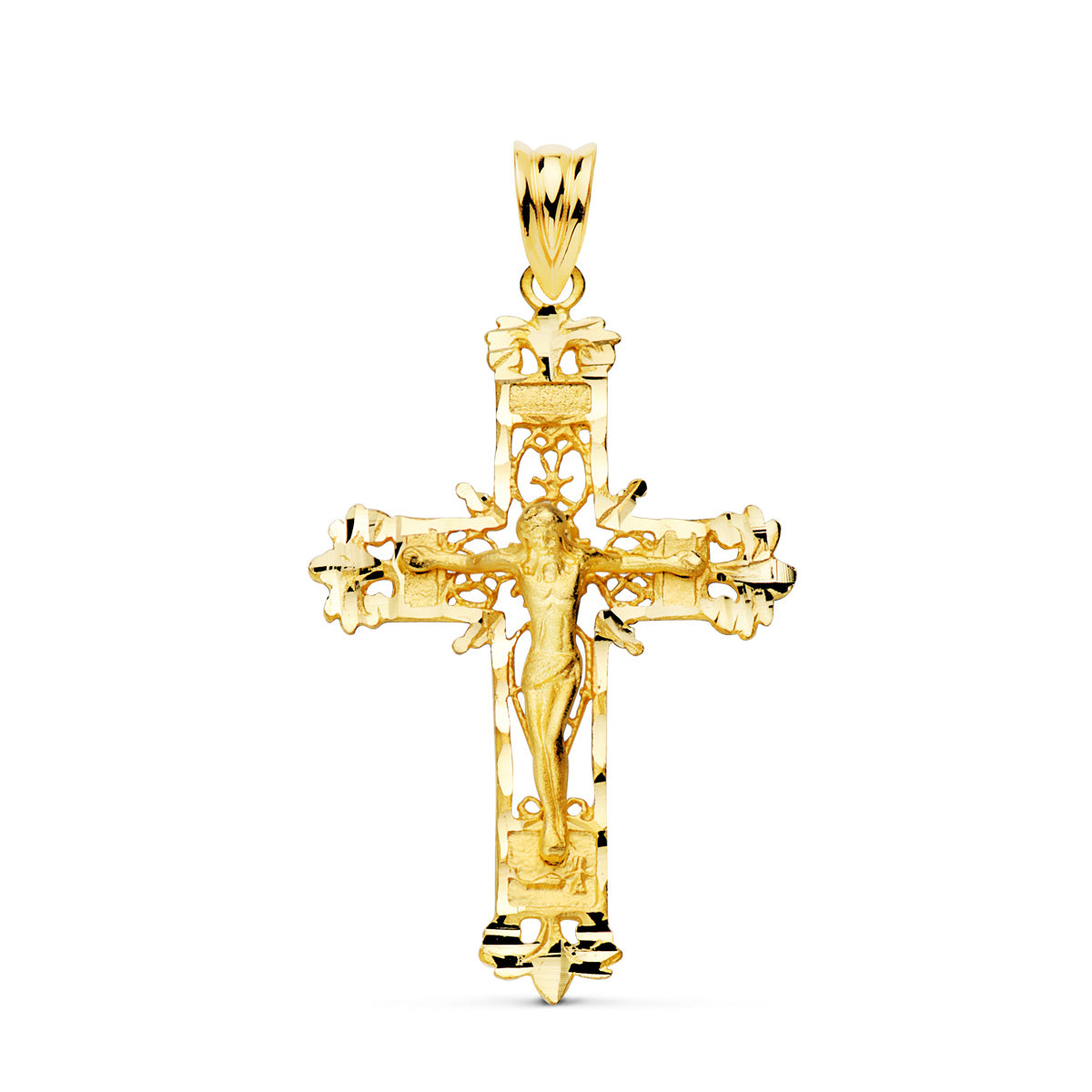 18K Filigran Cross Chrits Pendel 36X24 mm