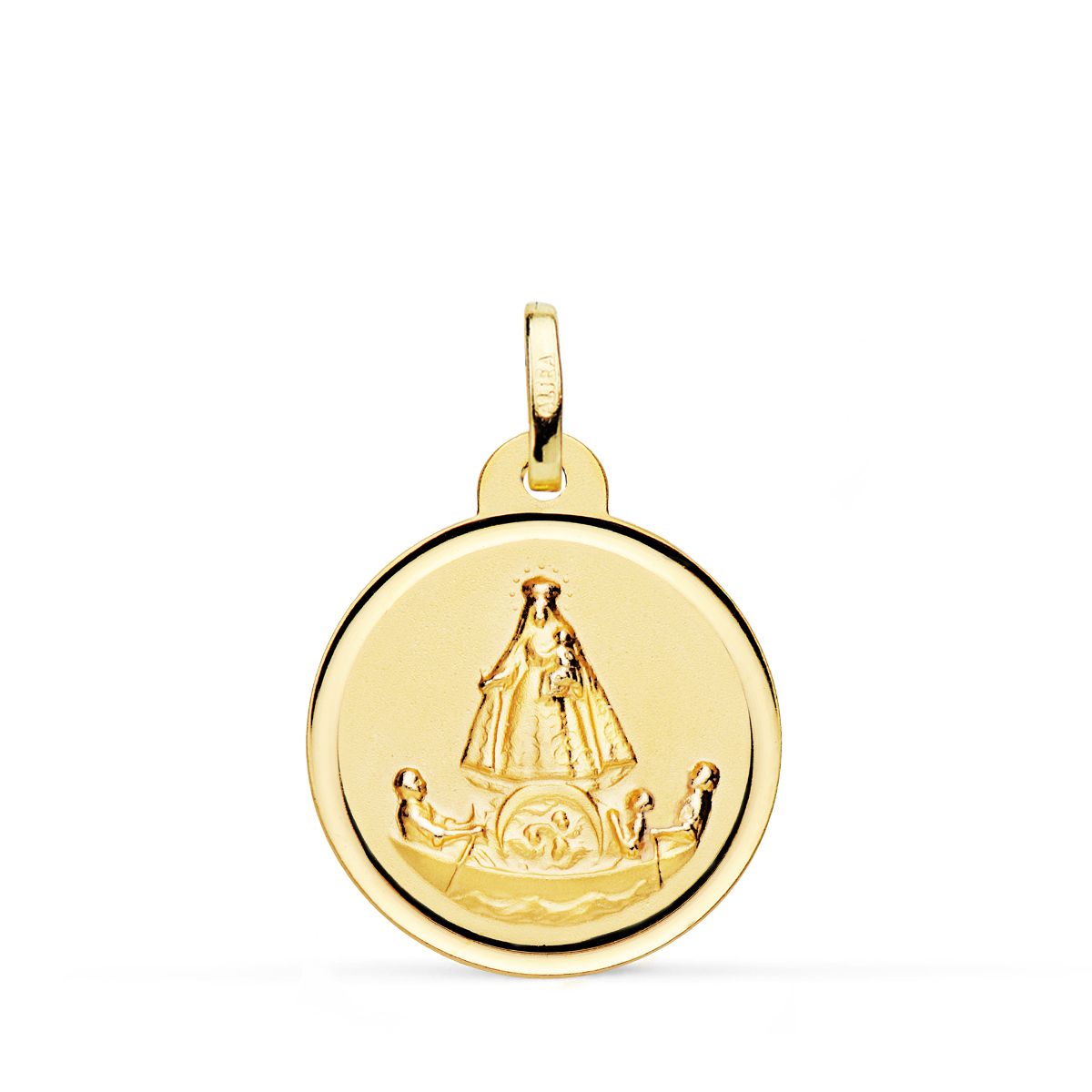 Médaille de Charité Vierge en Or Jaune 18K Del Raft en Cuivre 20 mm
