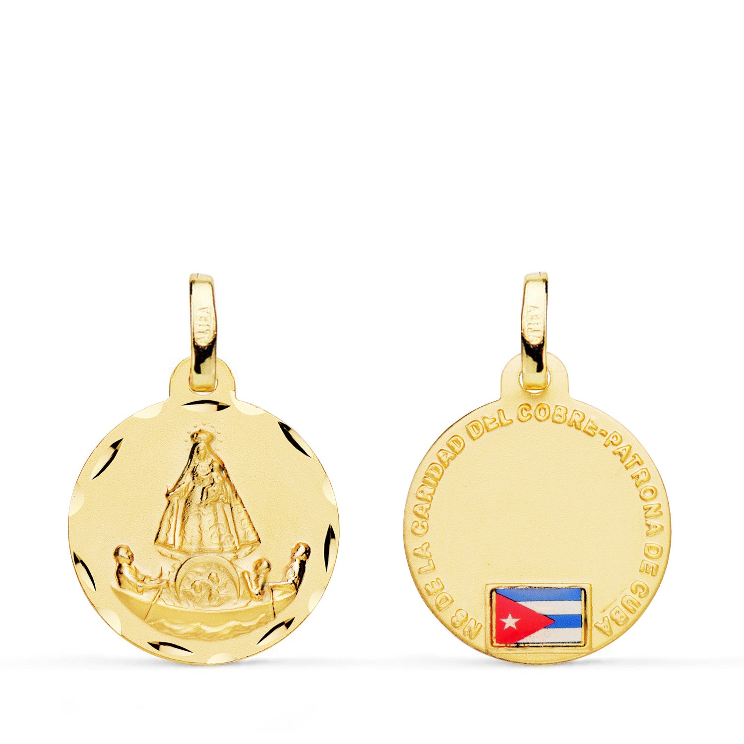 18K Médaille Caridad Del Cobre 16 mm