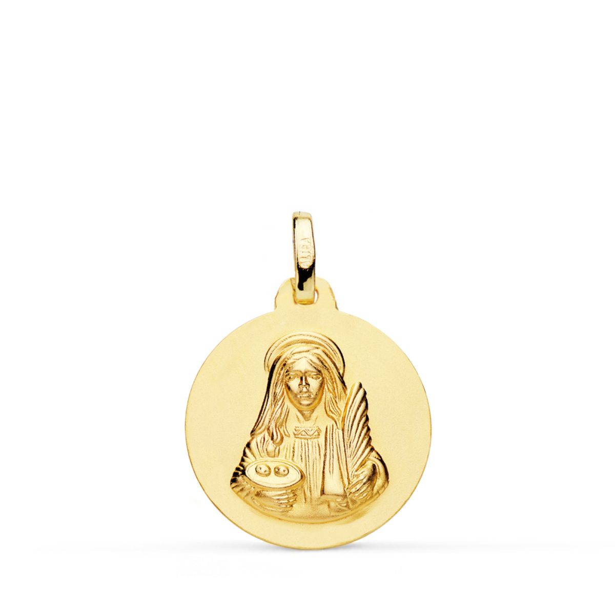 Sima Santa Lucia érem 18 K sárga arany 18 mm