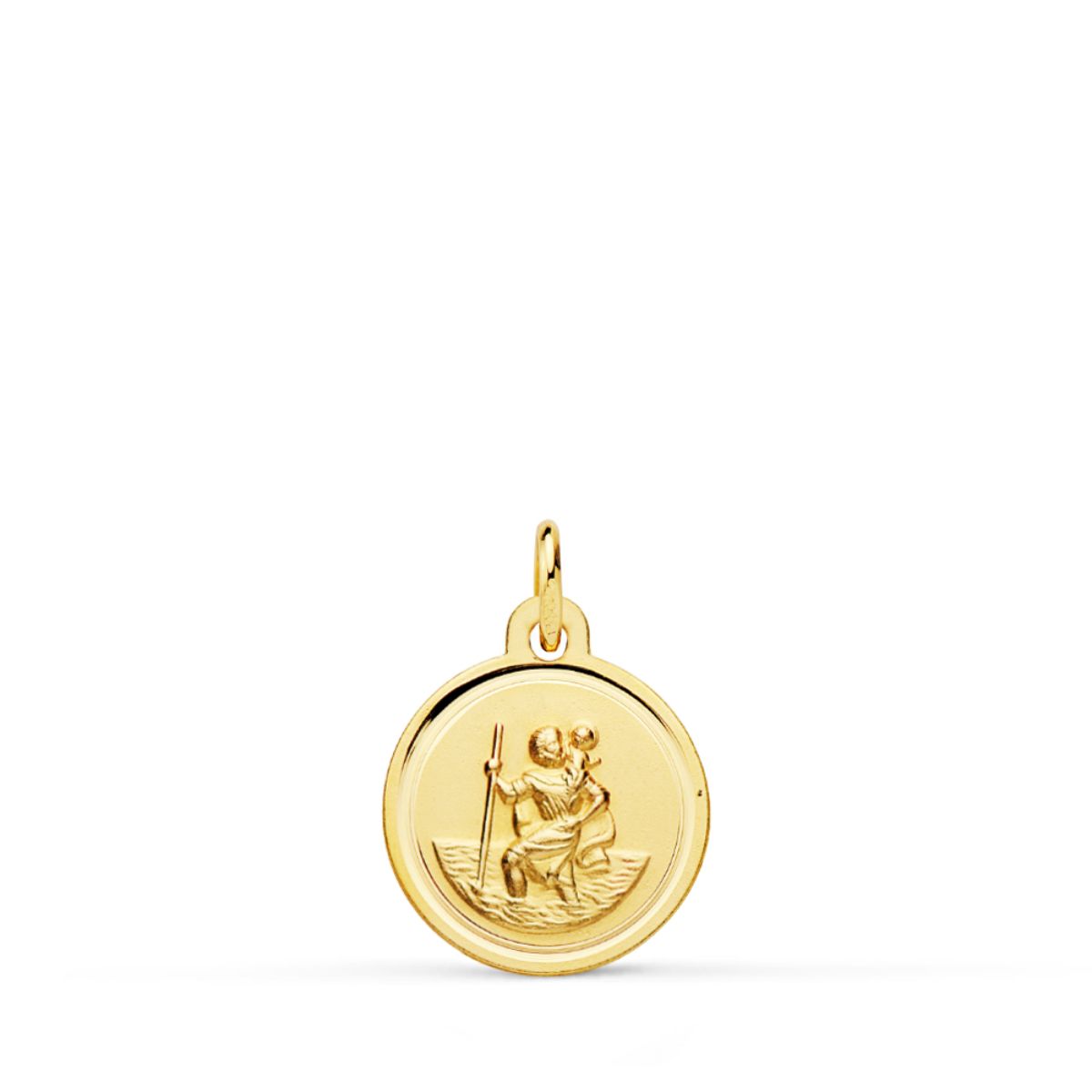 18K Saint Christopher Medal 12 mm