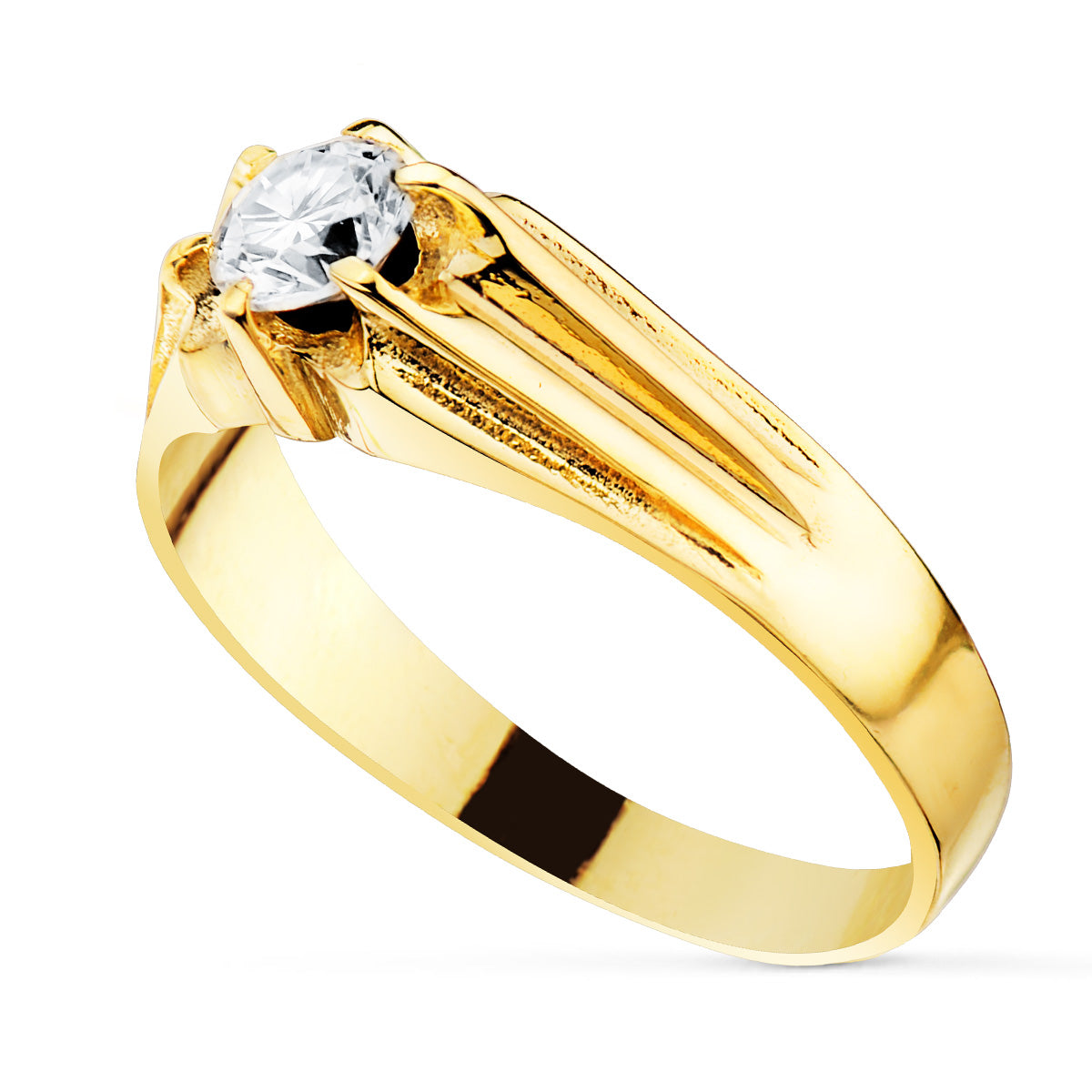 18K gul guld solitaire ring