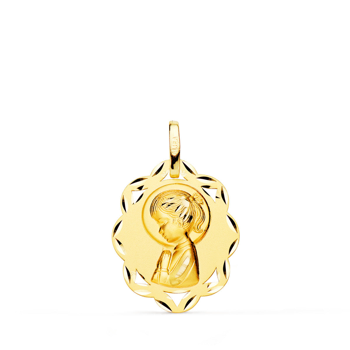 18K gult gull Blank openwork medalje 20X16MM