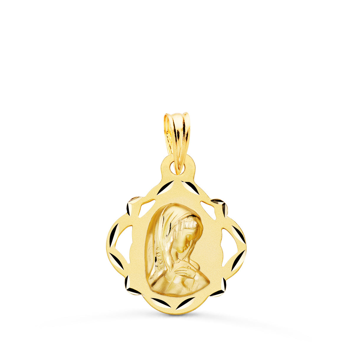 18K gult gull Blank openwork medalje 19X16MM